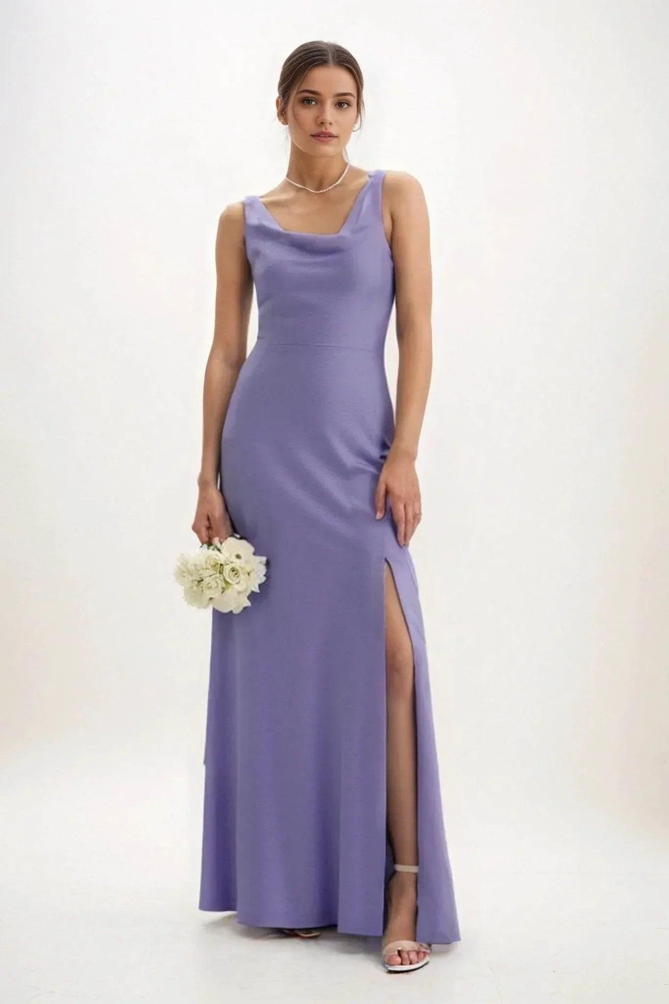 Sheath-Column Maxi Luxe Satin Dress CB0816CS