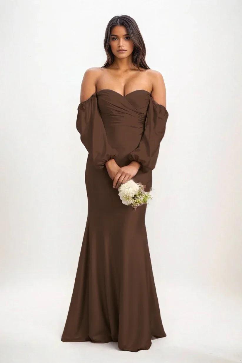 Trumpet-Mermaid Maxi Luxe Satin Bridesmaid Dress CB0817