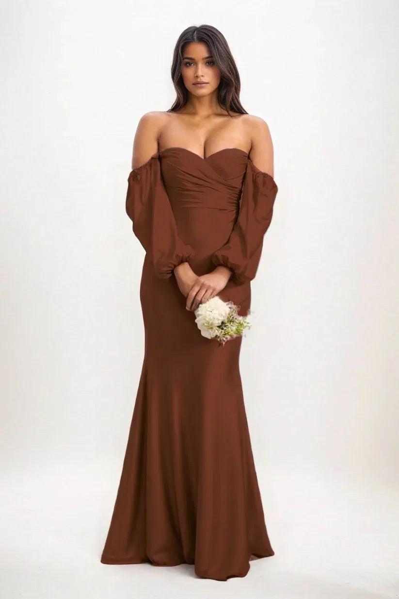 Trumpet-Mermaid Maxi Luxe Satin Bridesmaid Dress CB0817