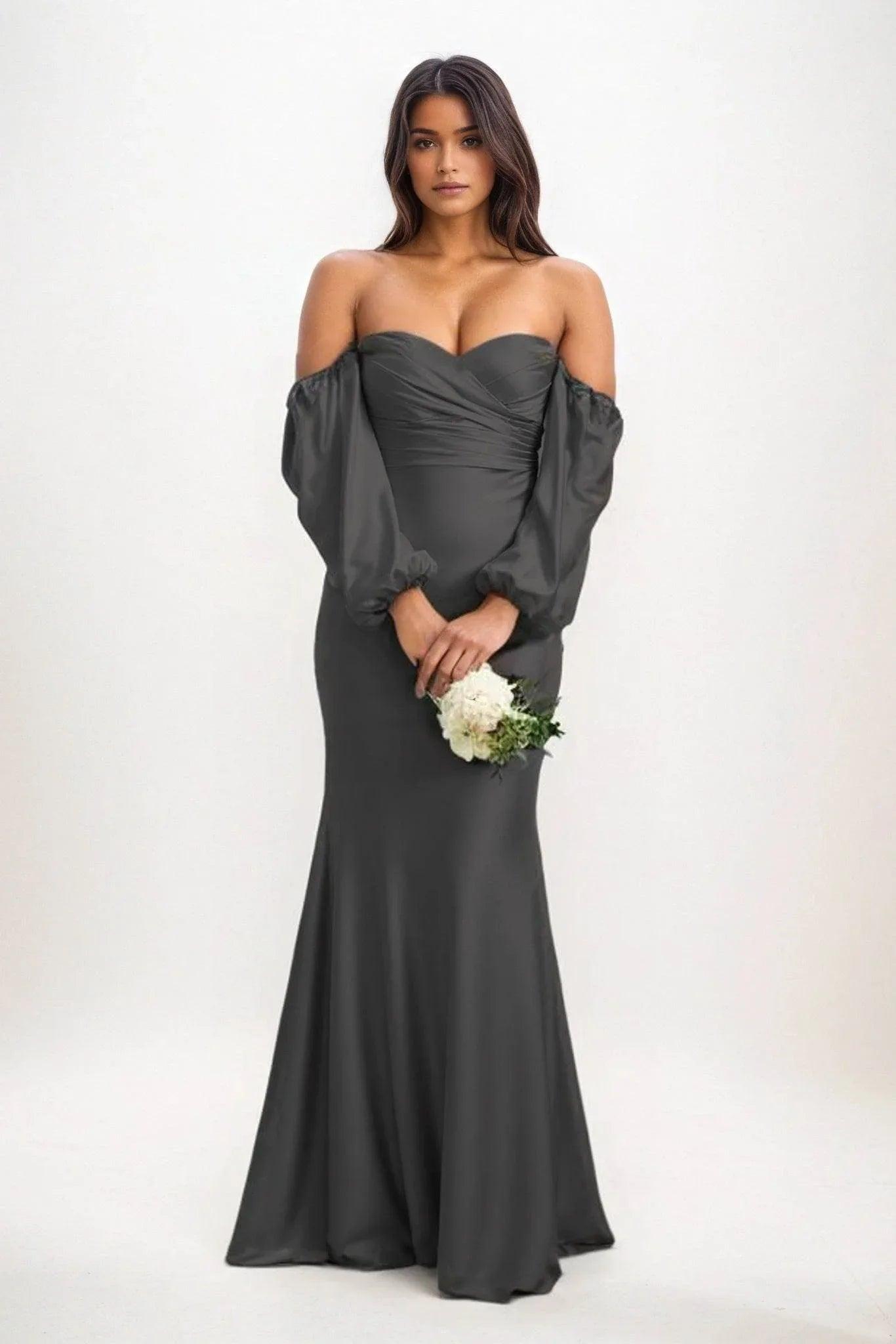 Trumpet-Mermaid Maxi Luxe Satin Bridesmaid Dress CB0817