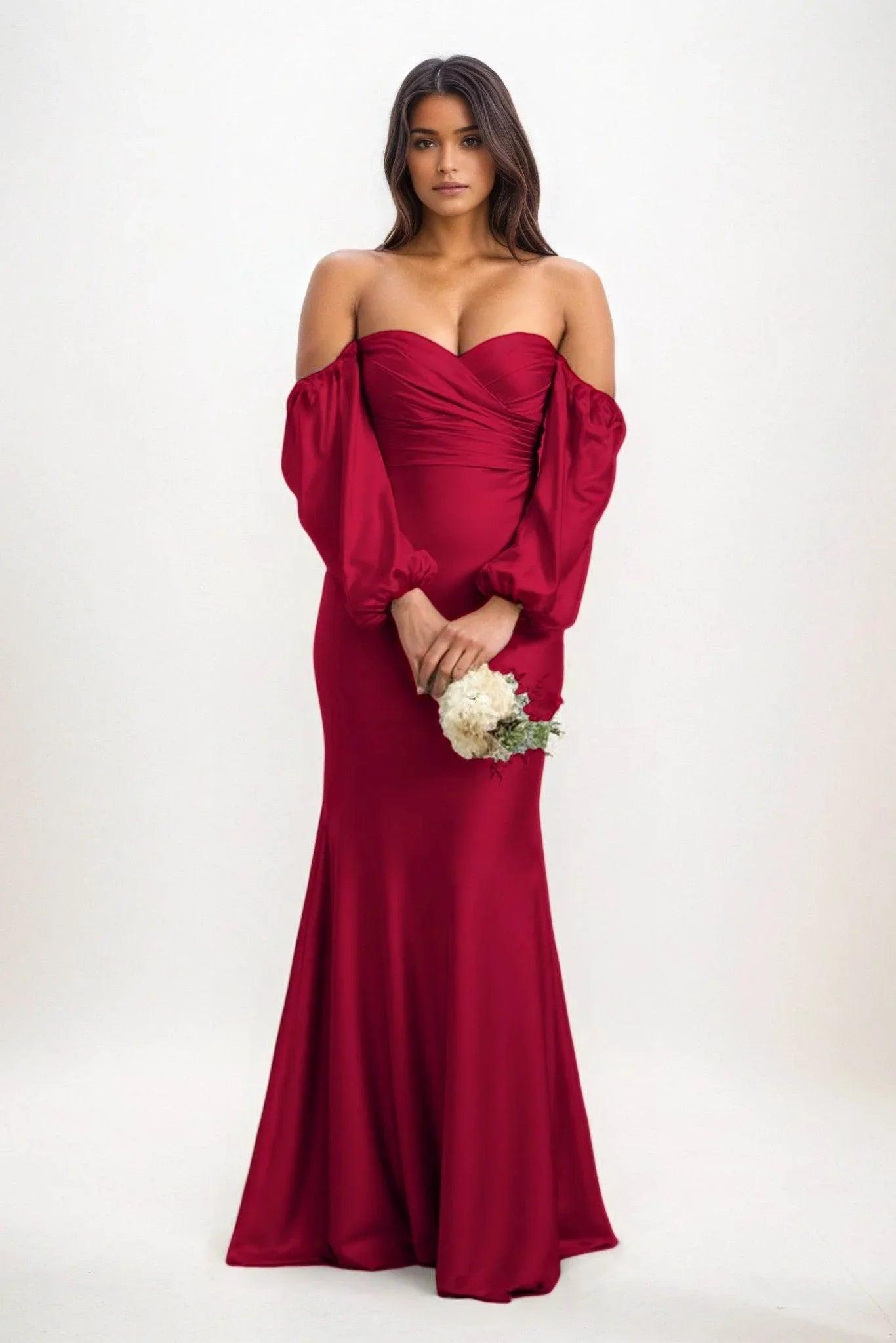 Trumpet-Mermaid Maxi Luxe Satin Bridesmaid Dress CB0817