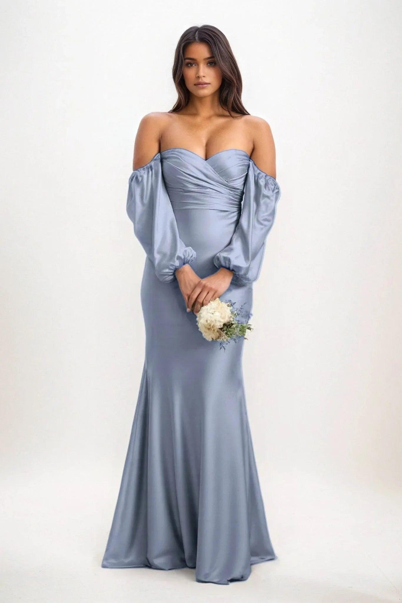Trumpet-Mermaid Maxi Luxe Satin Bridesmaid Dress CB0817