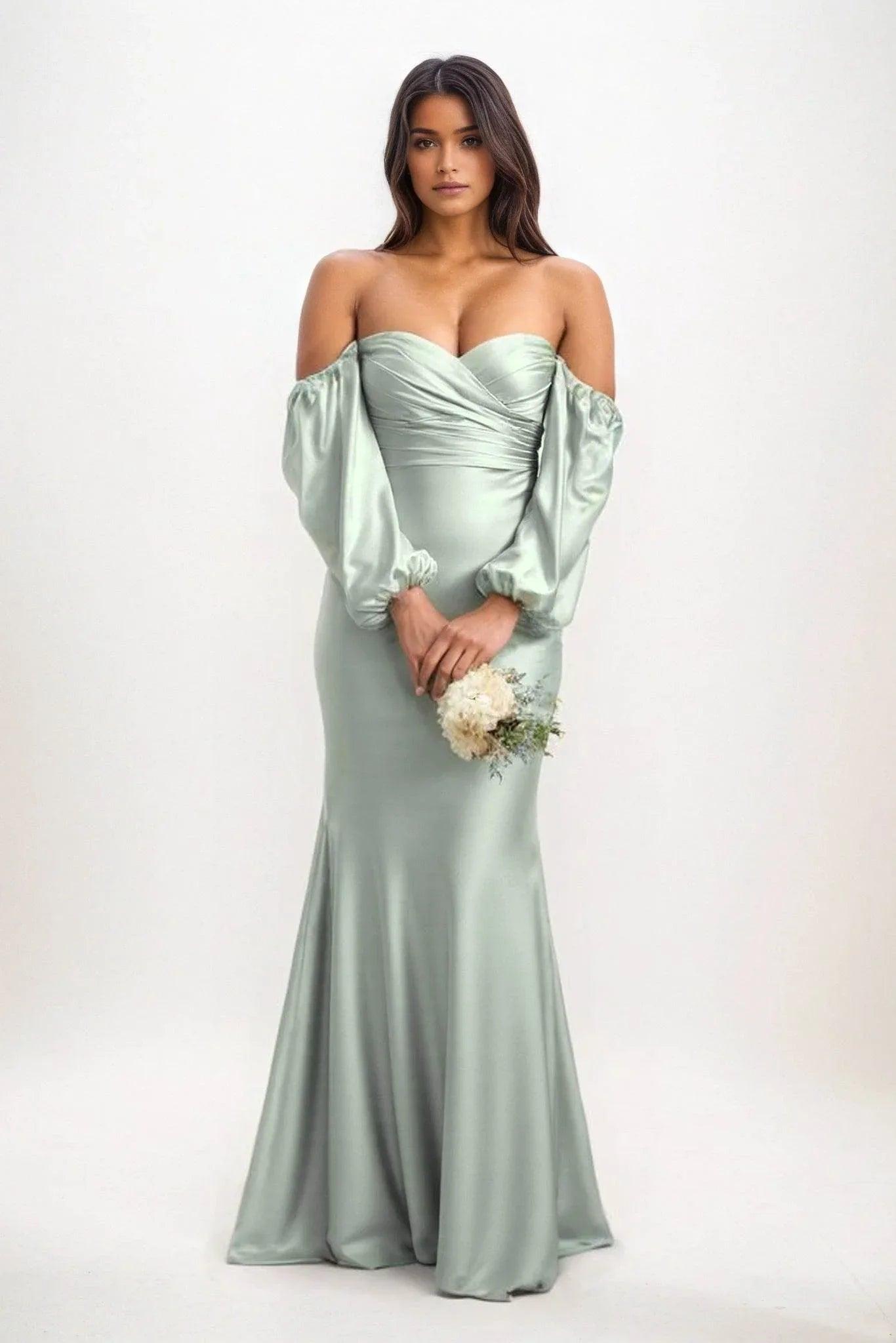 Trumpet-Mermaid Maxi Luxe Satin Bridesmaid Dress CB0817