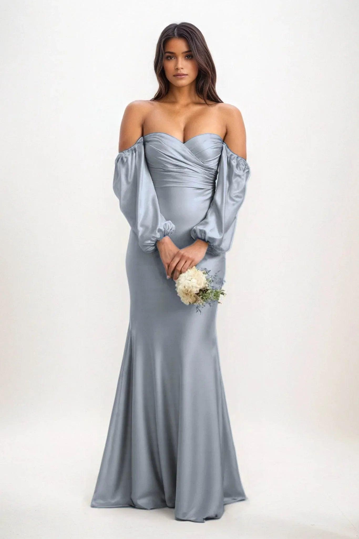Trumpet-Mermaid Maxi Luxe Satin Bridesmaid Dress CB0817