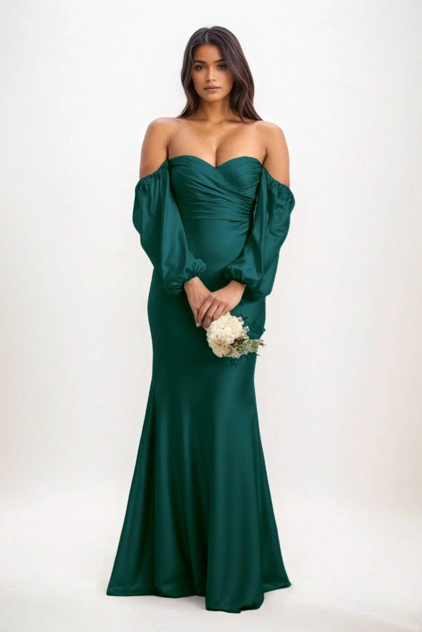 Trumpet-Mermaid Maxi Luxe Satin Bridesmaid Dress CB0817