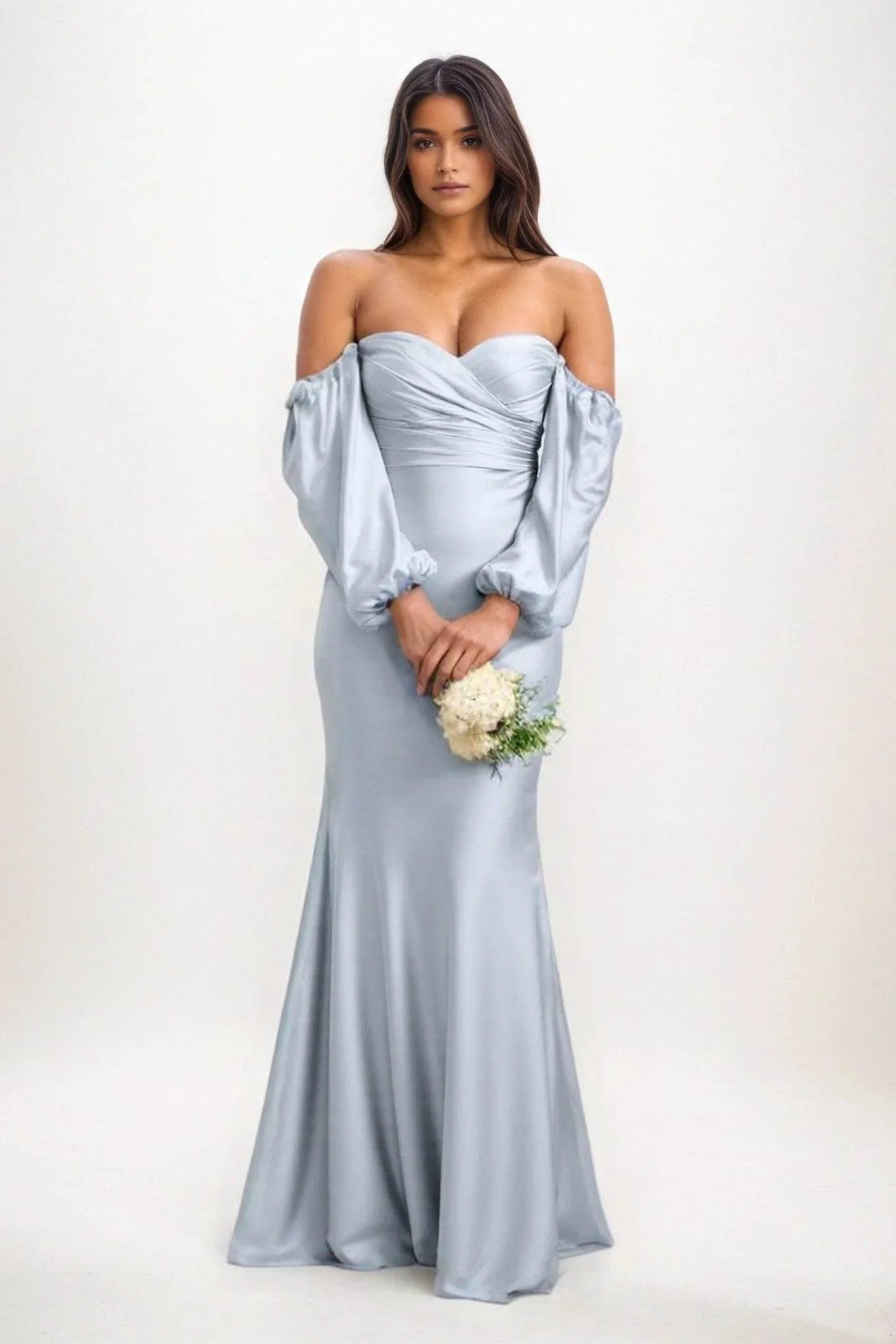 Trumpet-Mermaid Maxi Luxe Satin Bridesmaid Dress CB0817