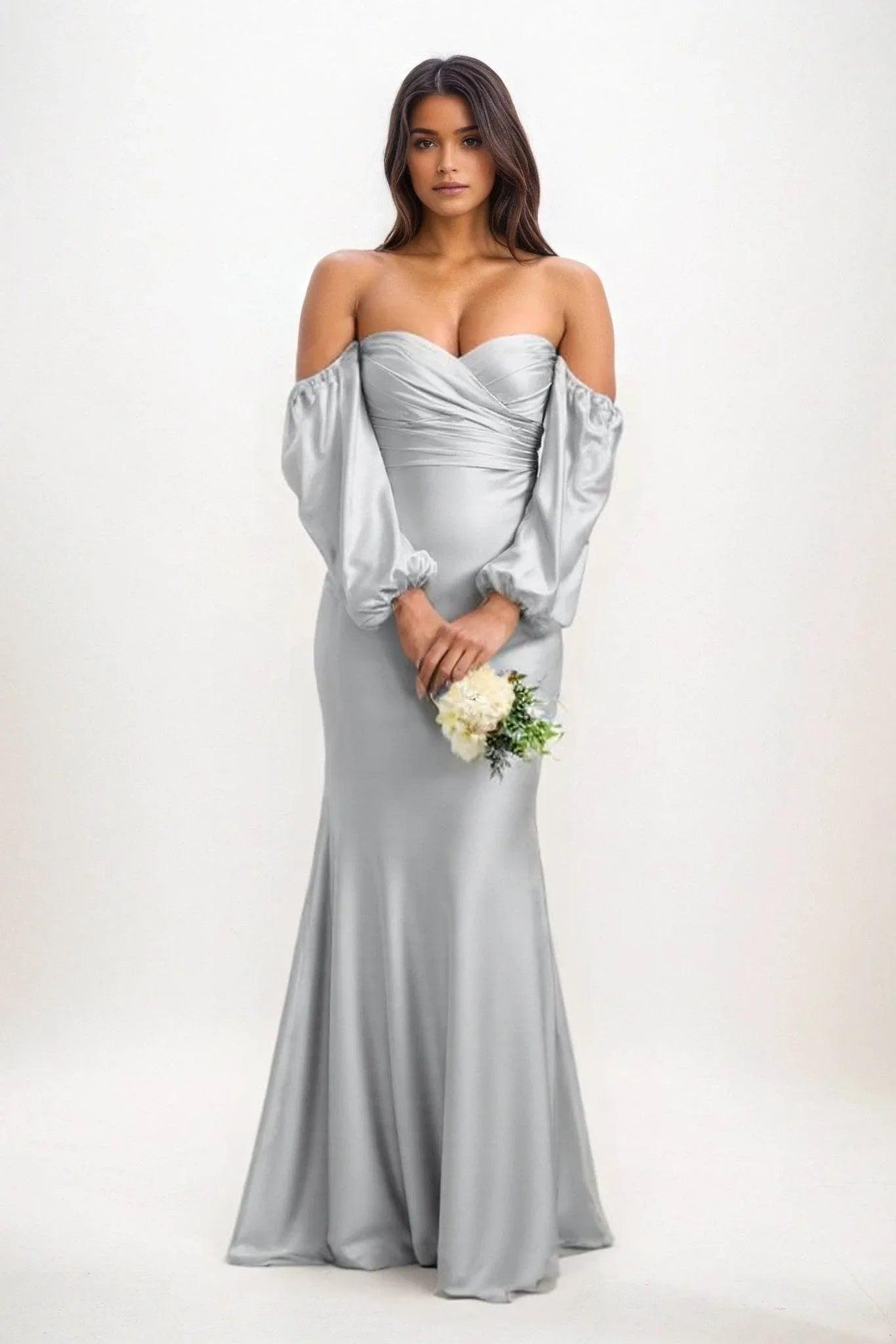 Trumpet-Mermaid Maxi Luxe Satin Bridesmaid Dress CB0817