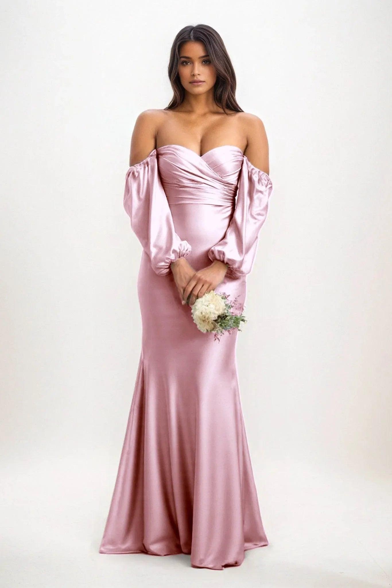 Trumpet-Mermaid Maxi Luxe Satin Bridesmaid Dress CB0817