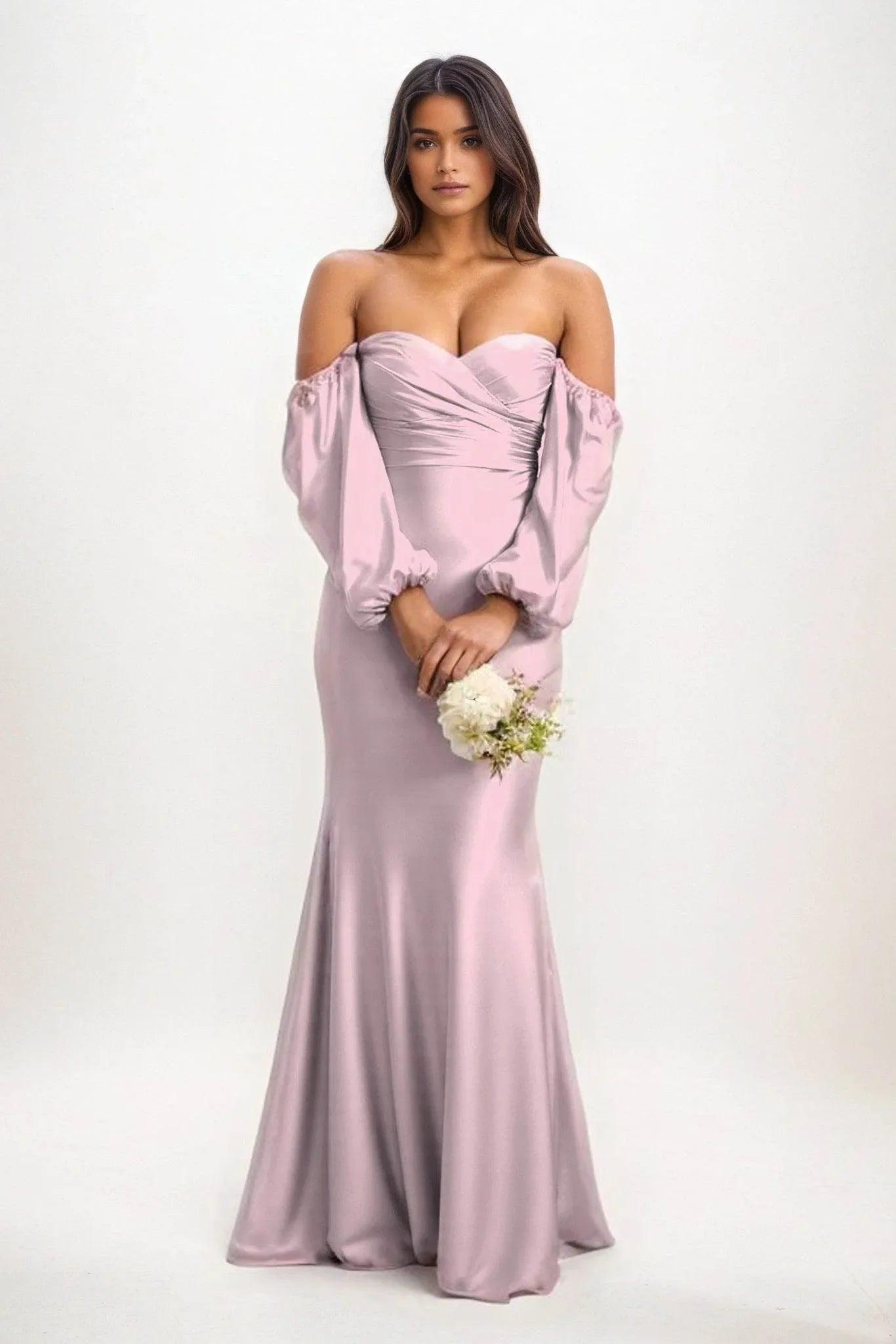 Trumpet-Mermaid Maxi Luxe Satin Bridesmaid Dress CB0817