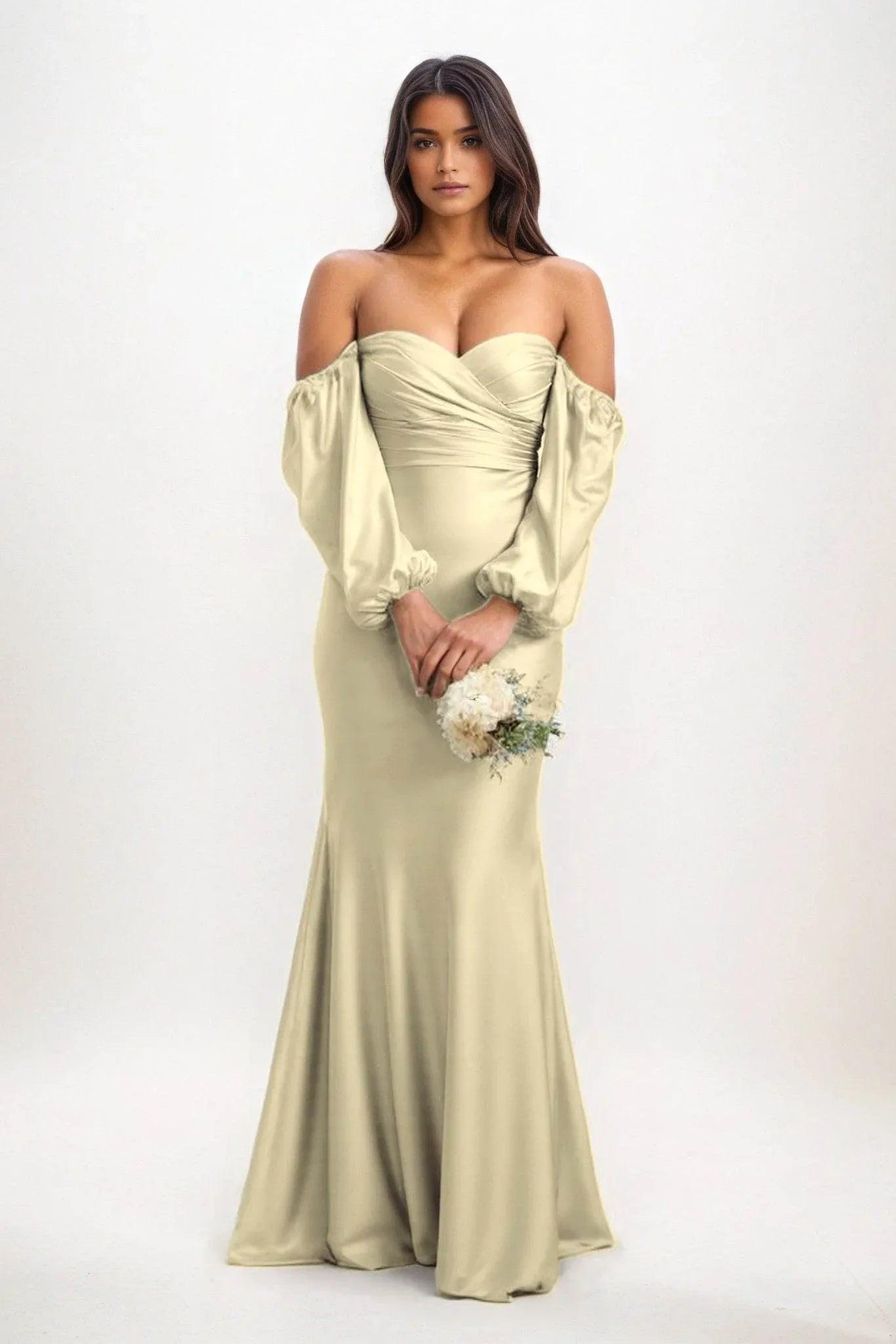 Trumpet-Mermaid Maxi Luxe Satin Bridesmaid Dress CB0817