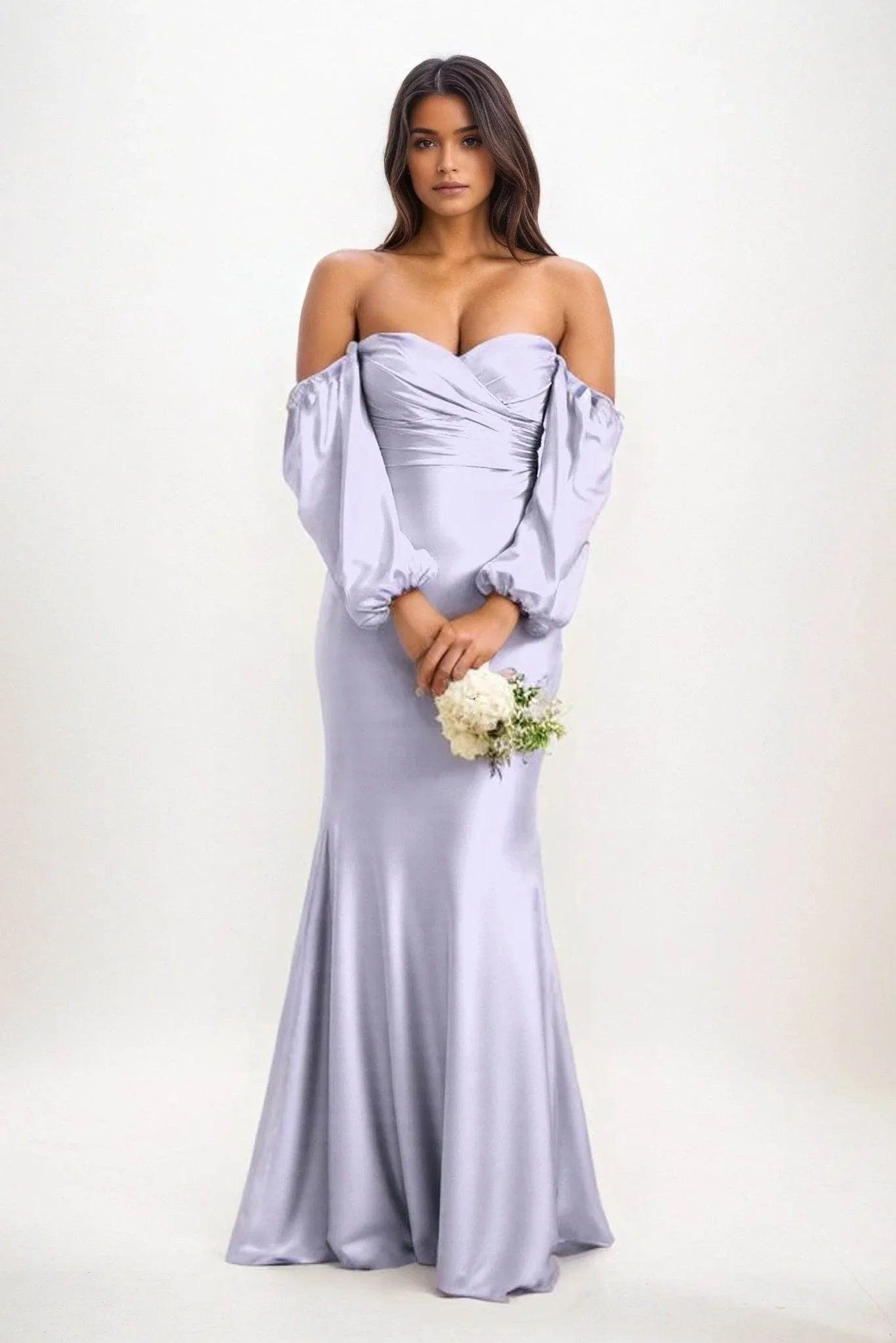 Trumpet-Mermaid Maxi Luxe Satin Bridesmaid Dress CB0817