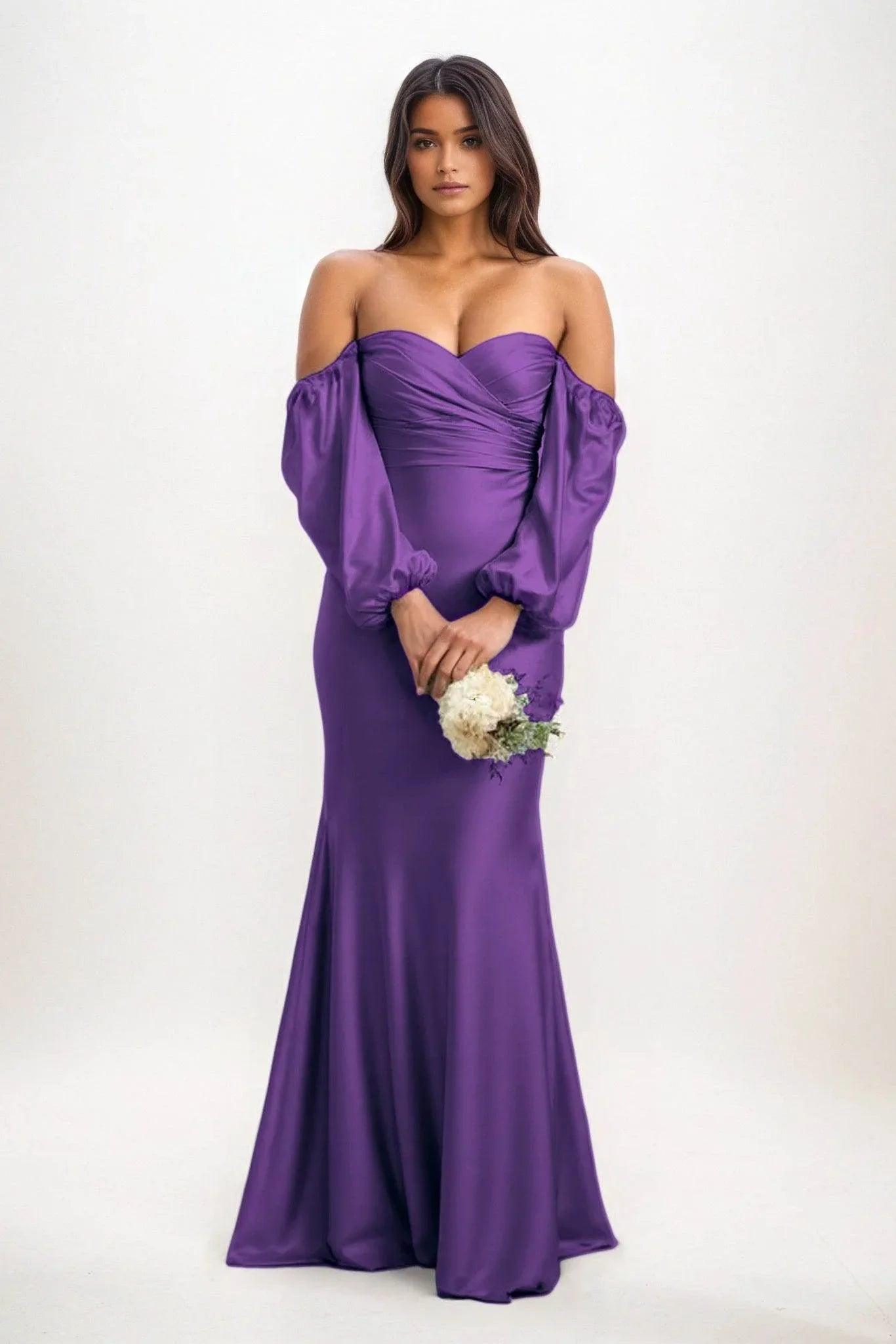Trumpet-Mermaid Maxi Luxe Satin Bridesmaid Dress CB0817