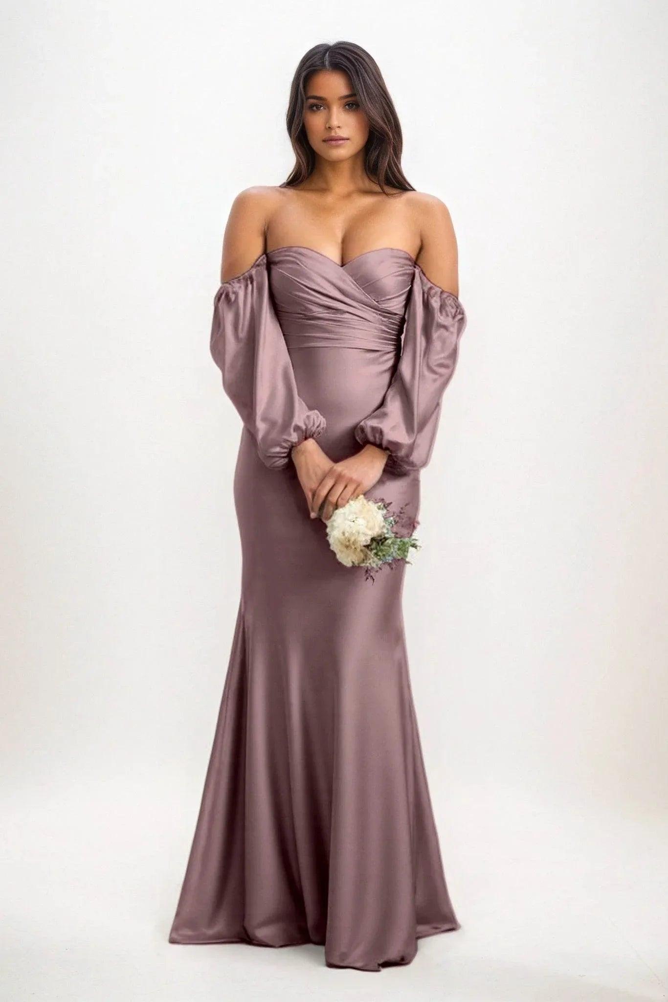 Trumpet-Mermaid Maxi Luxe Satin Bridesmaid Dress CB0817
