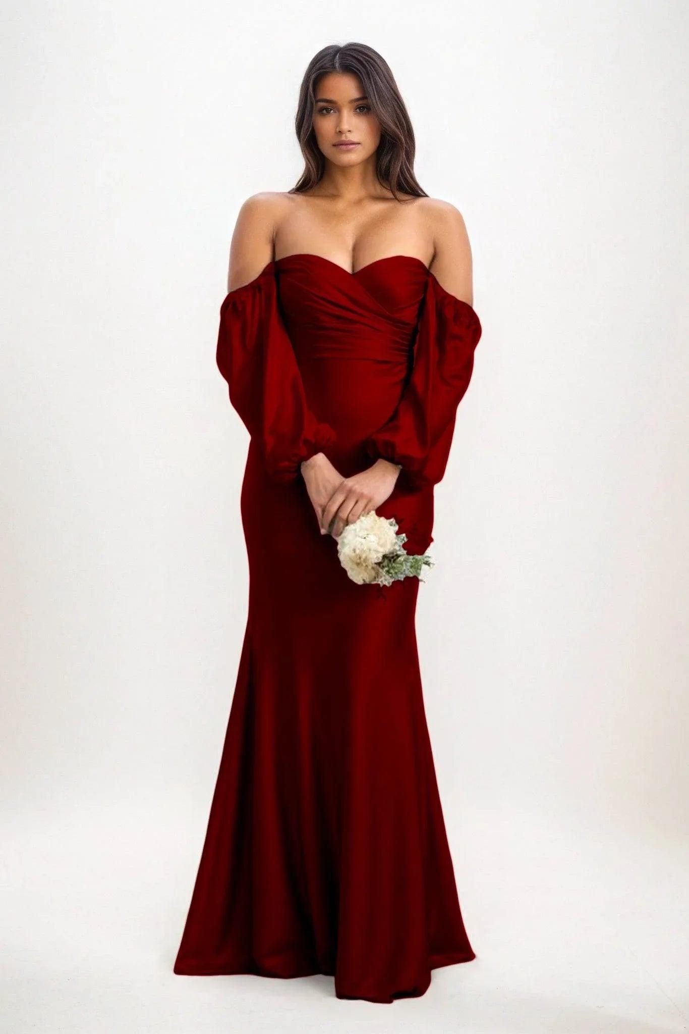 Trumpet-Mermaid Maxi Luxe Satin Bridesmaid Dress CB0817