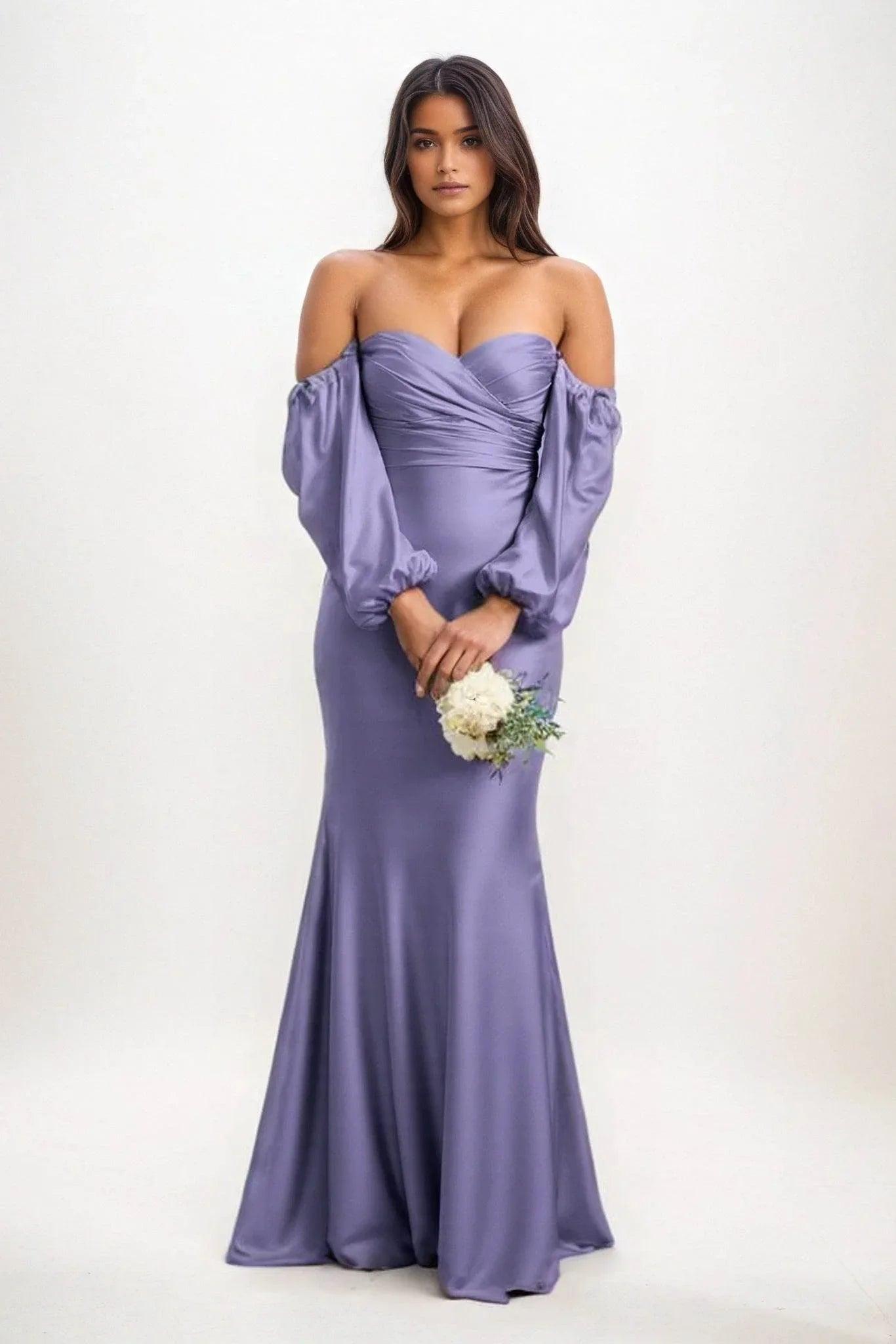 Trumpet-Mermaid Maxi Luxe Satin Bridesmaid Dress CB0817