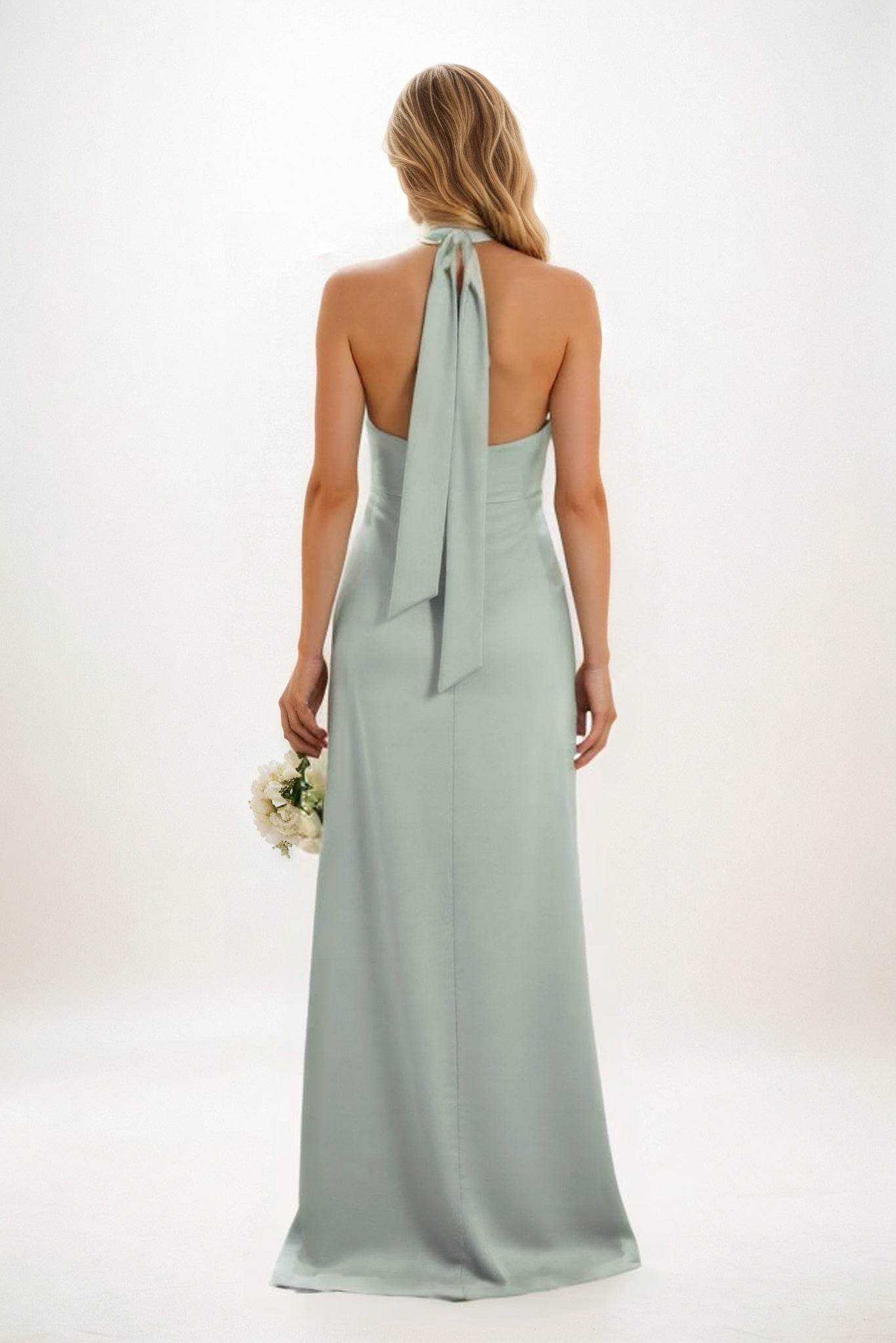 Sheath-Column Maxi Elastic Cloth Bridesmaid Dress CB0819