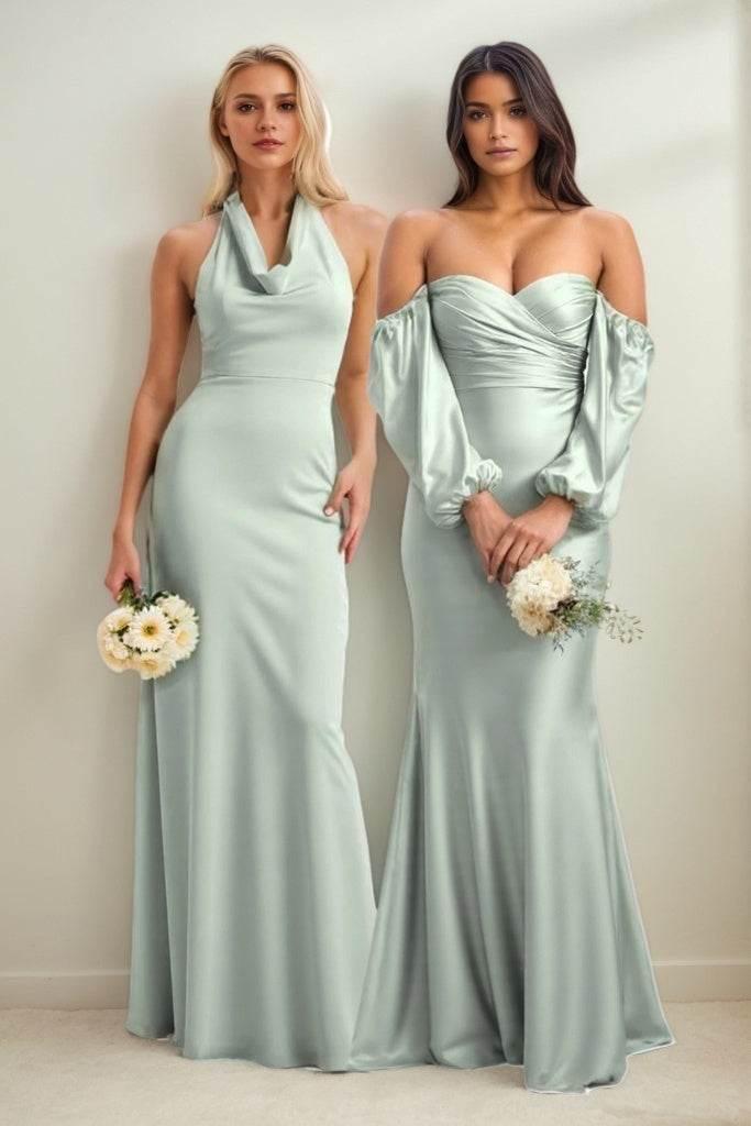 Sheath-Column Maxi Elastic Cloth Bridesmaid Dress CB0819