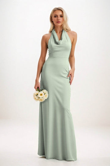 Sheath-Column Maxi Elastic Cloth Bridesmaid Dress CB0819