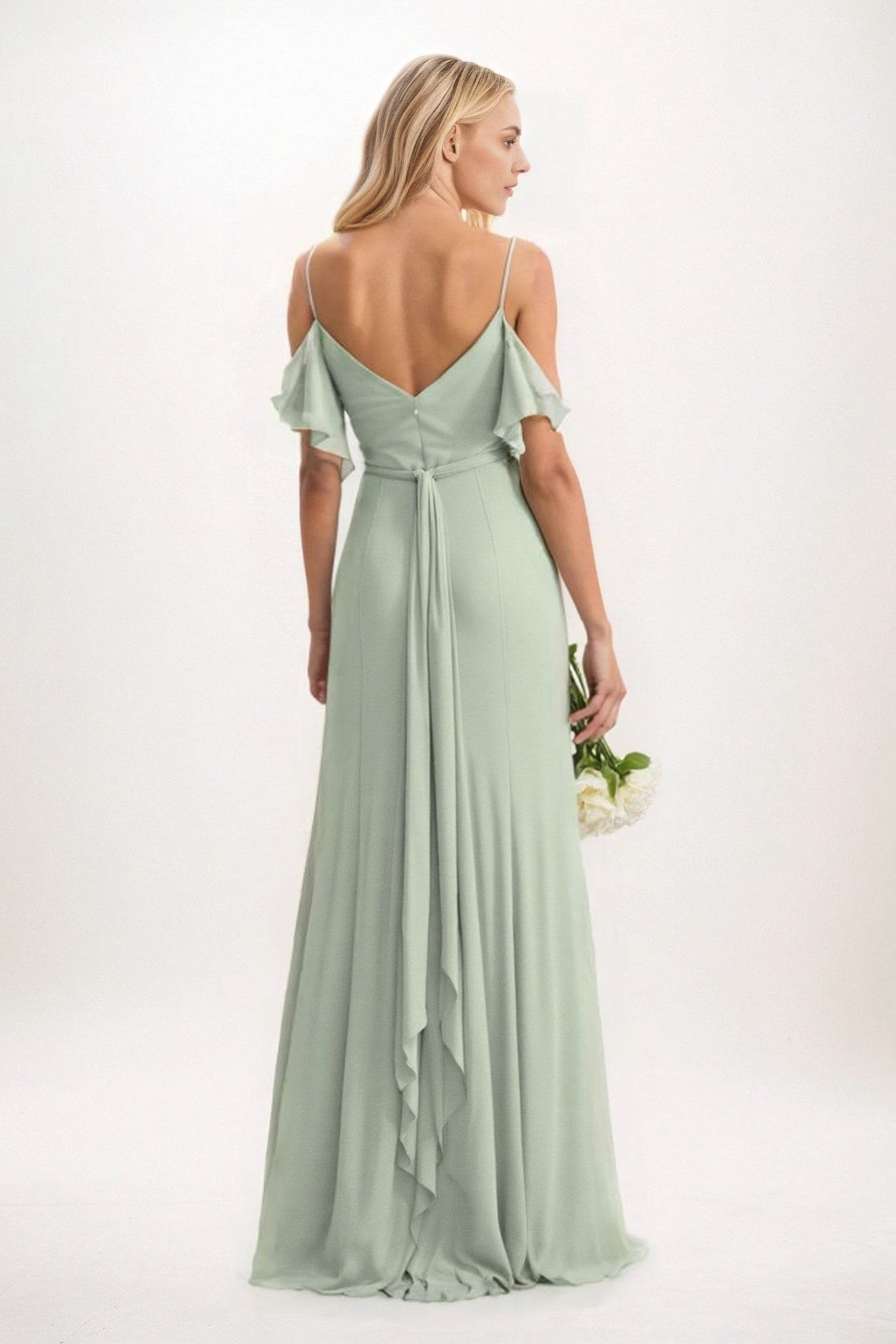 A-Line Maxi Chiffon Bridesmaid Dress CB0820