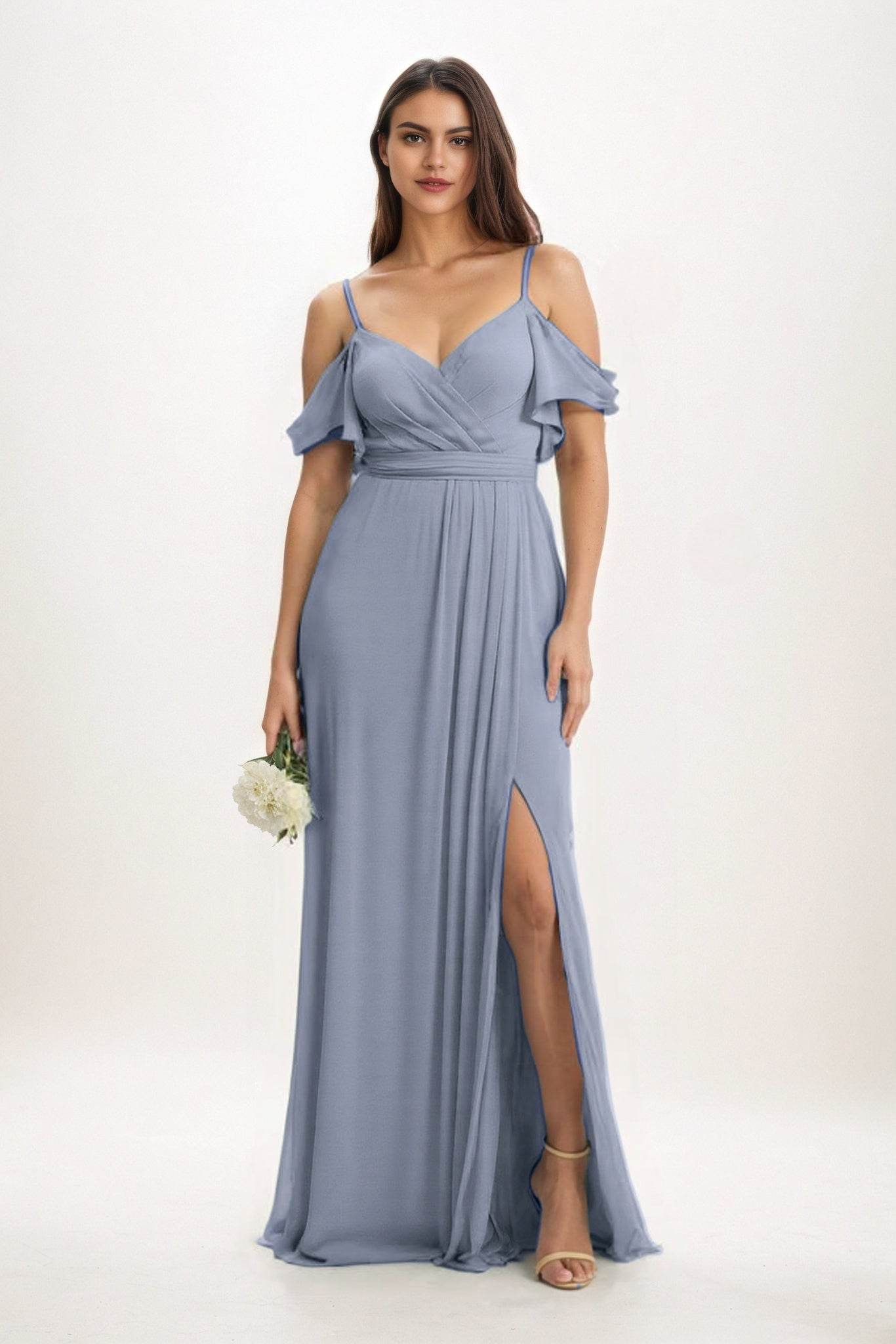 A-Line Maxi Chiffon Bridesmaid Dress CB0820