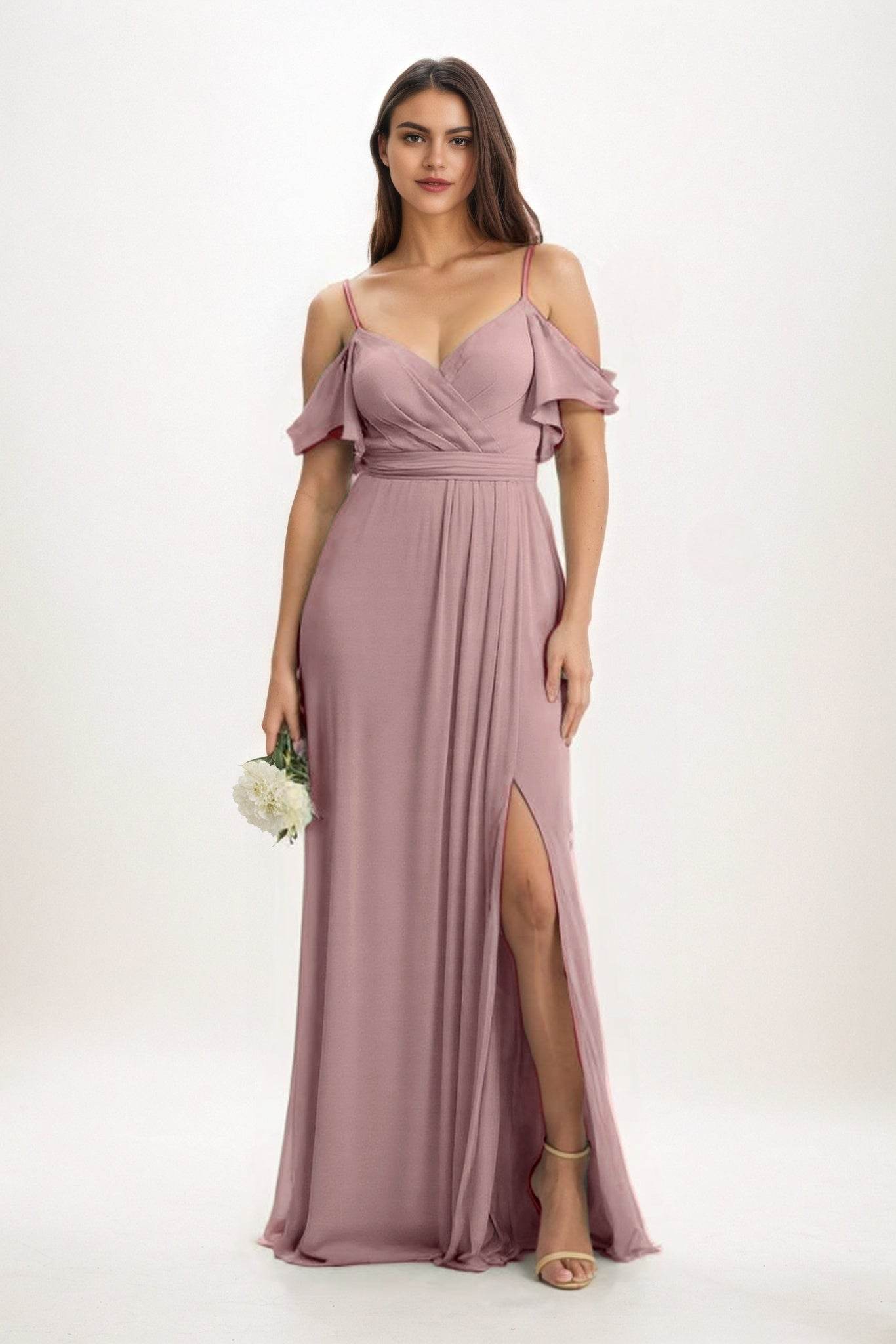A-Line Maxi Chiffon Bridesmaid Dress CB0820