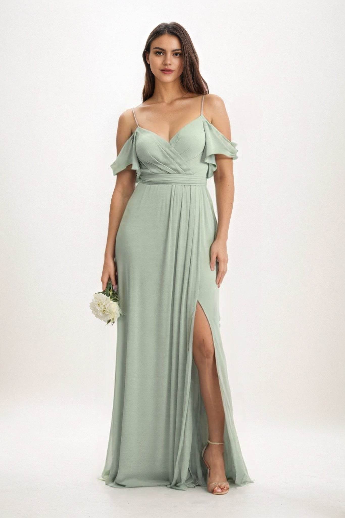 A-Line Maxi Chiffon Bridesmaid Dress CB0820