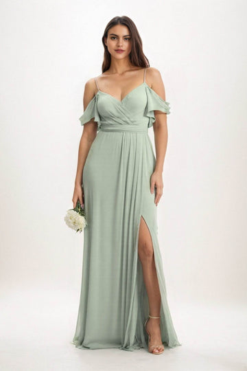 A-Line Maxi Chiffon Bridesmaid Dress CB0820