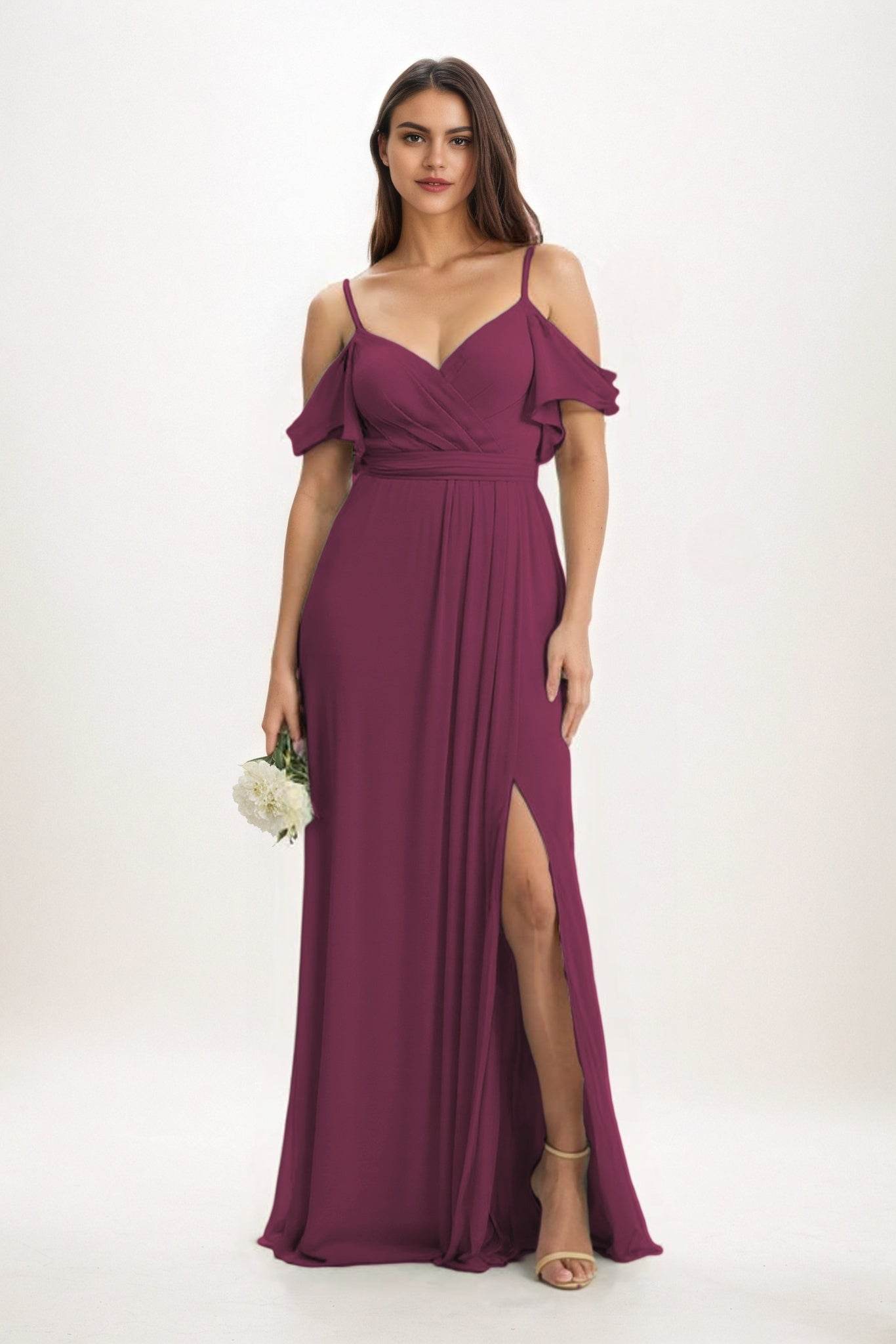 A-Line Maxi Chiffon Bridesmaid Dress CB0820