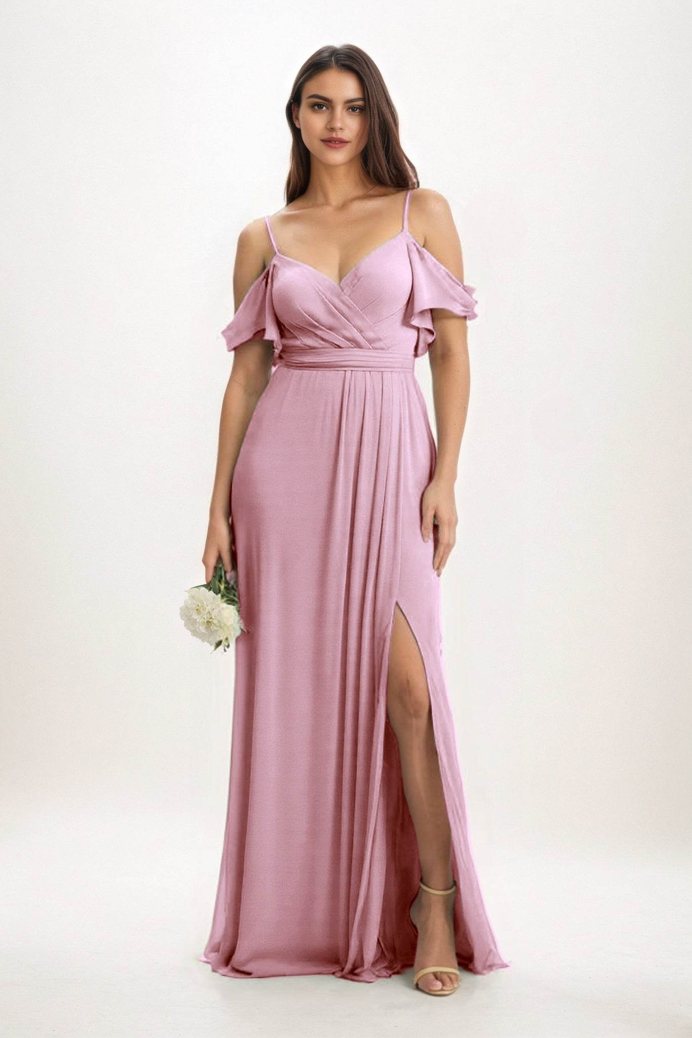 A-Line Maxi Chiffon Bridesmaid Dress CB0820