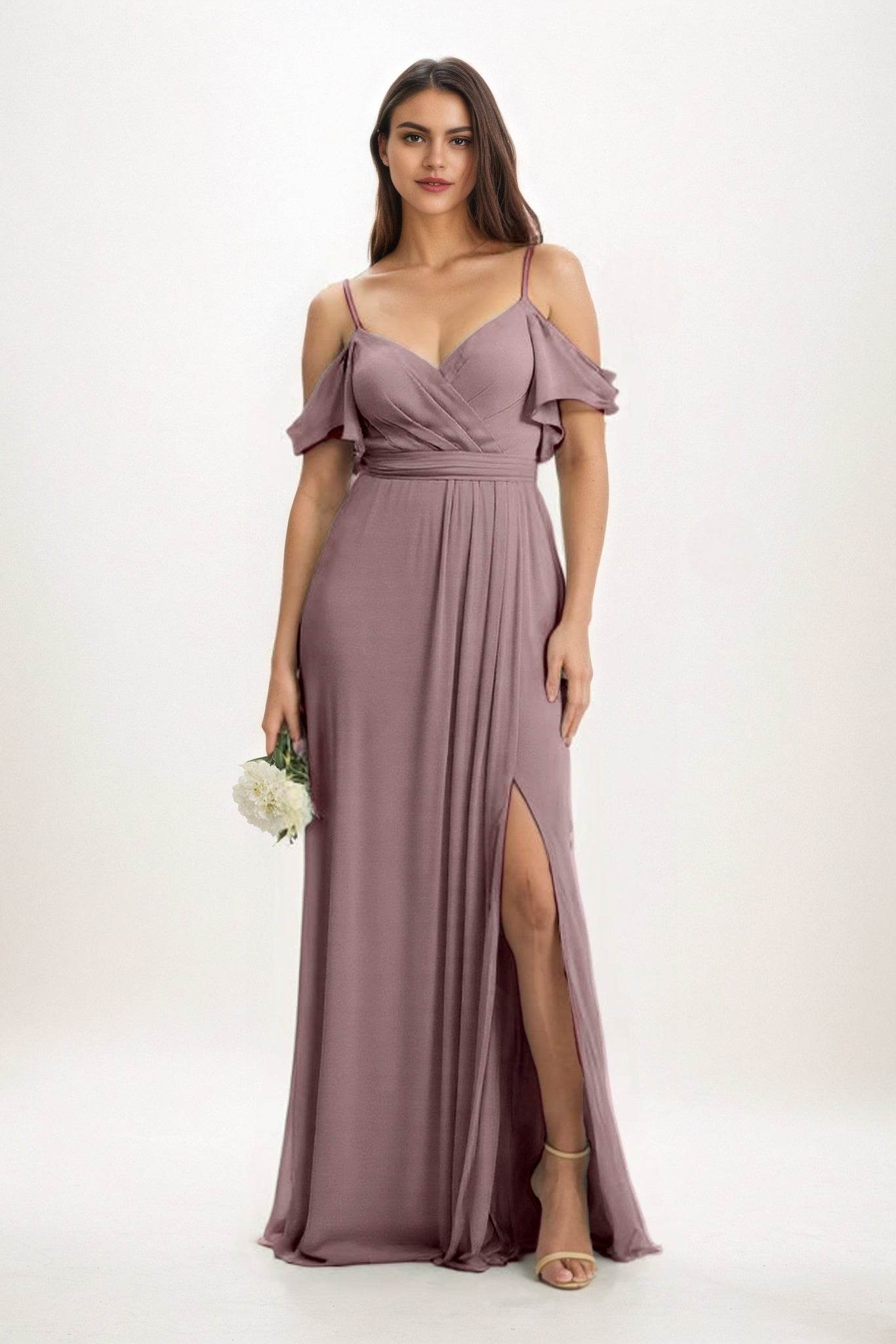 A-Line Maxi Chiffon Bridesmaid Dress CB0820
