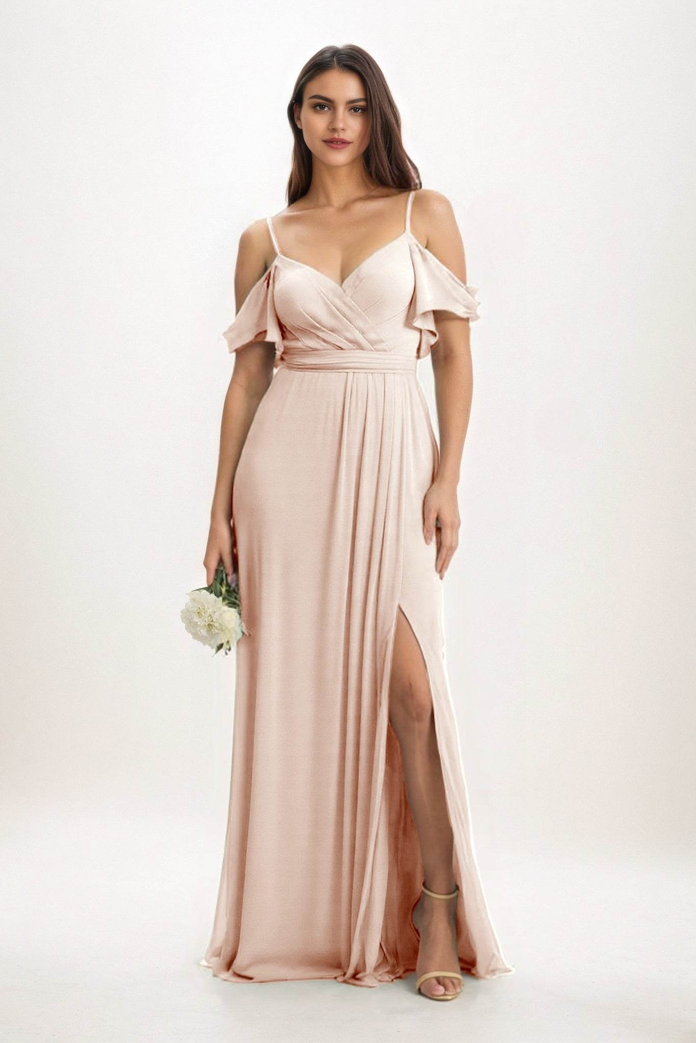 A-Line Maxi Chiffon Bridesmaid Dress CB0820
