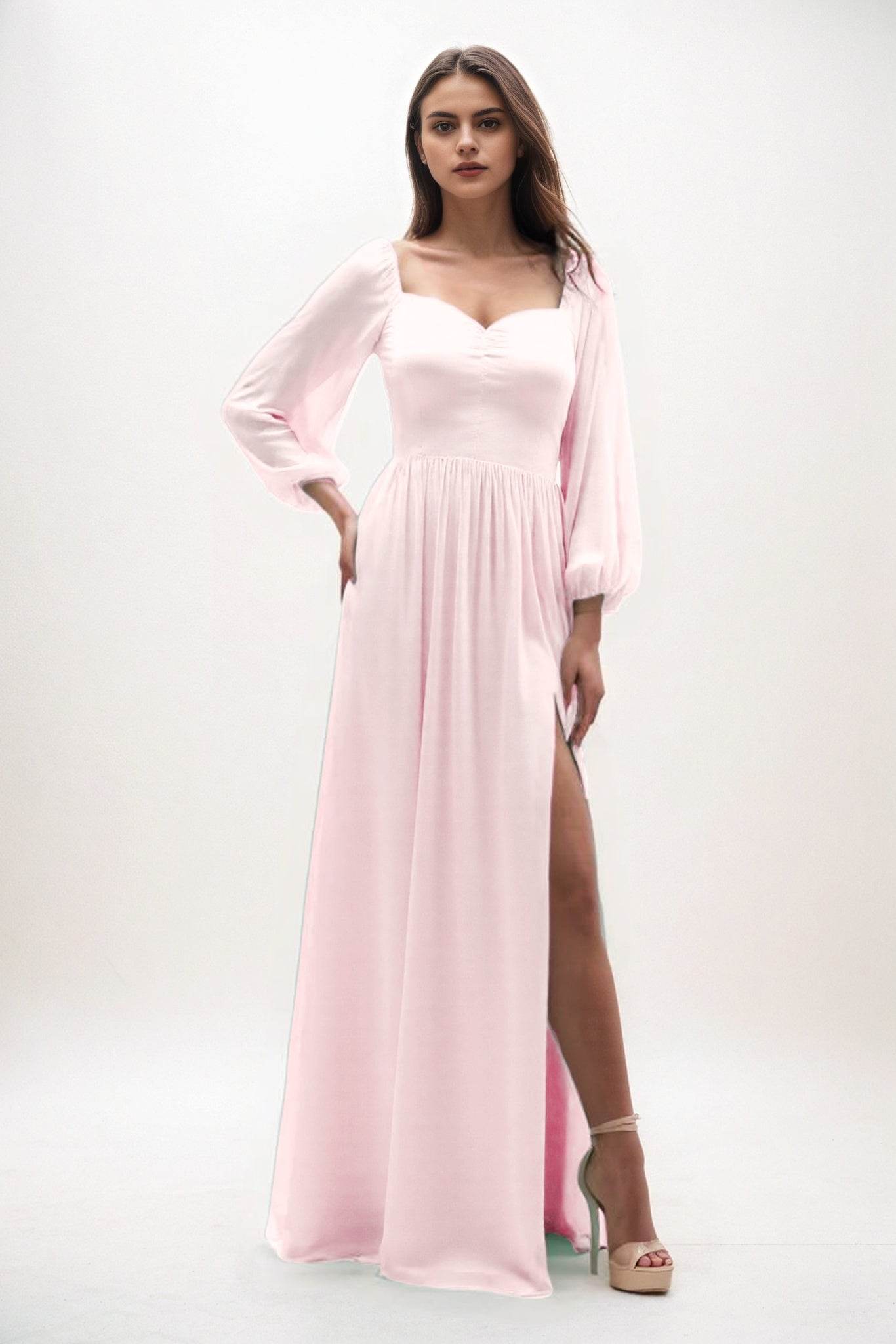 A-Line Maxi Chiffon Bridesmaid Dress CB0821