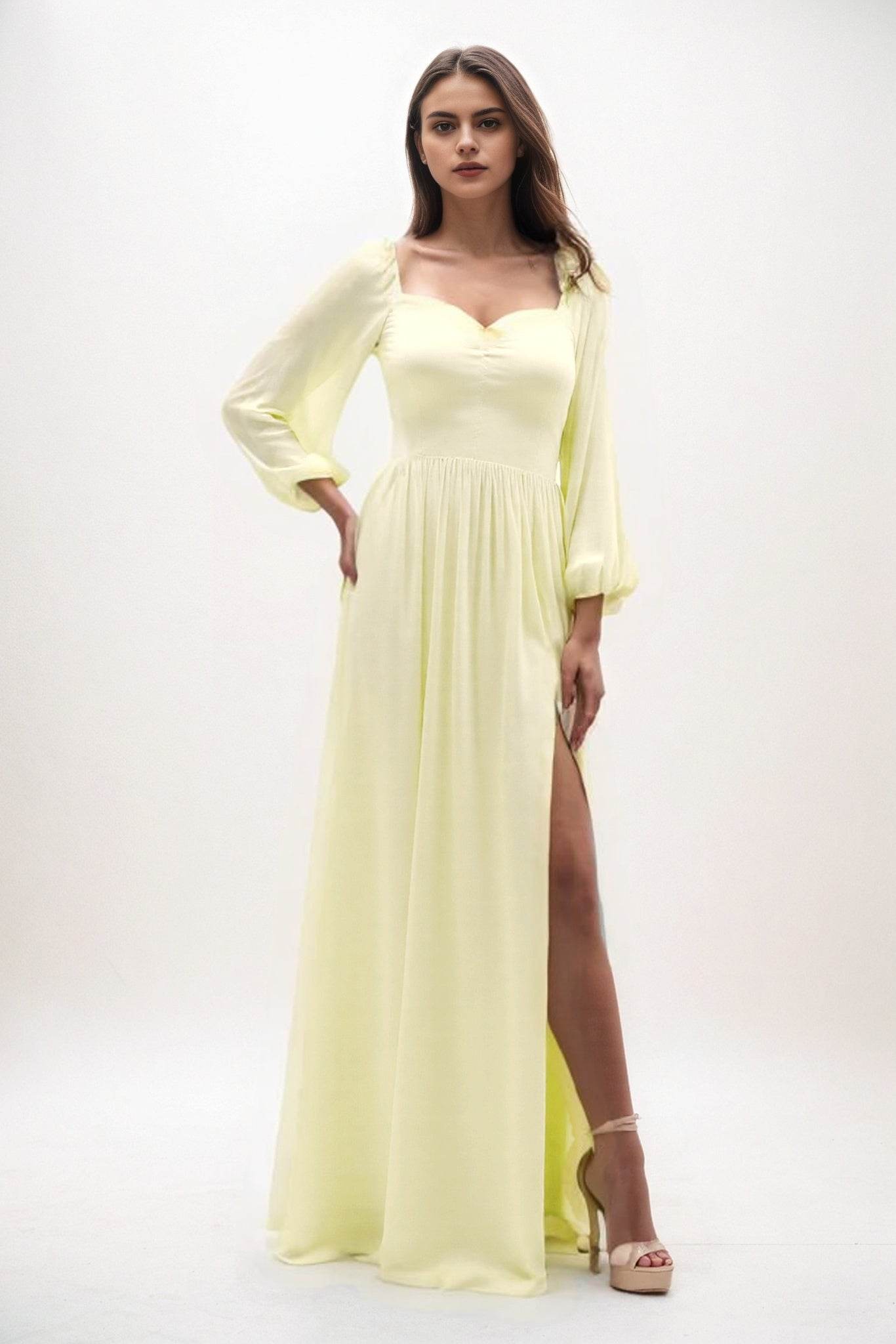 A-Line Maxi Chiffon Bridesmaid Dress CB0821