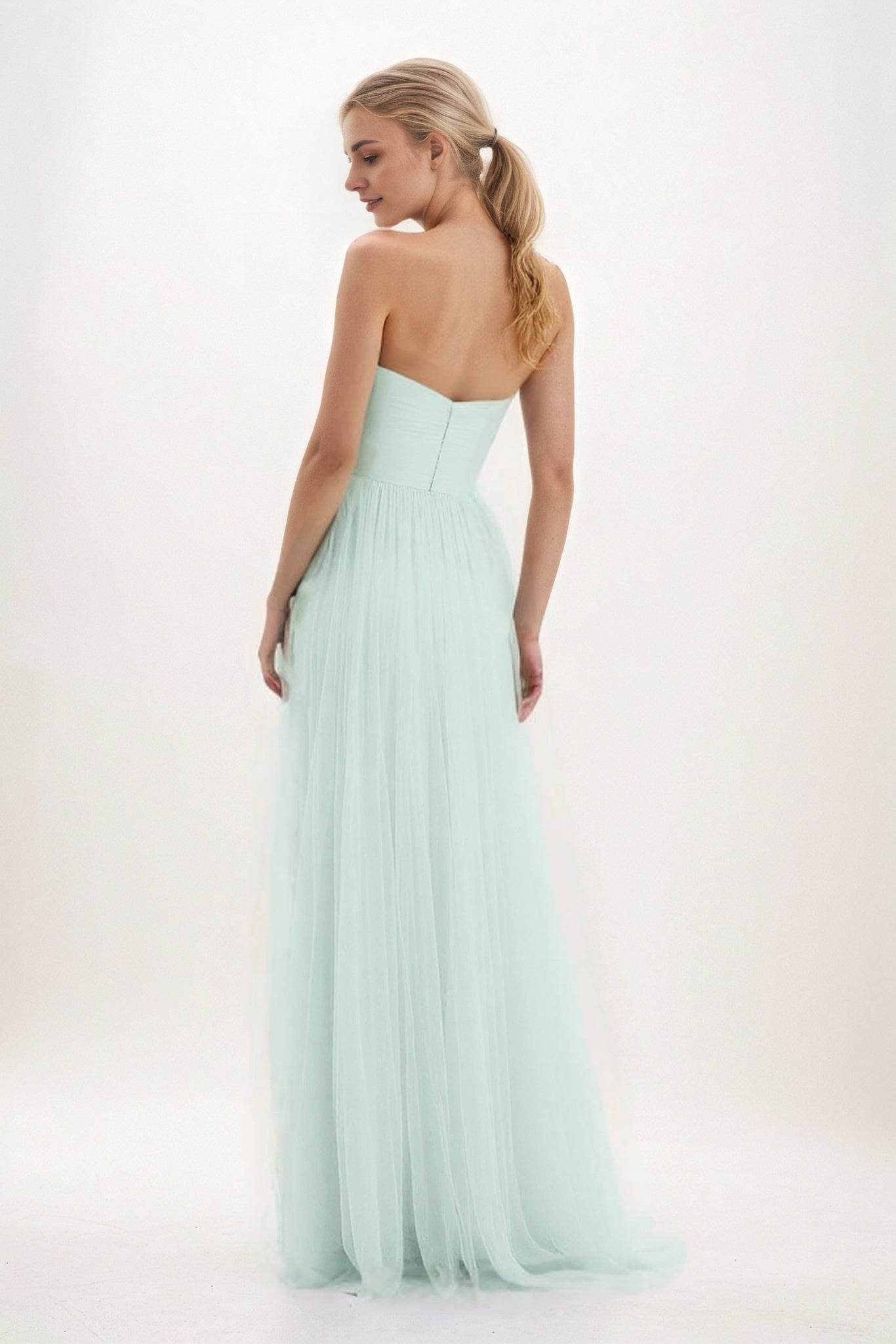 A-Line Maxi Tulle Bridesmaid Dress CB0822