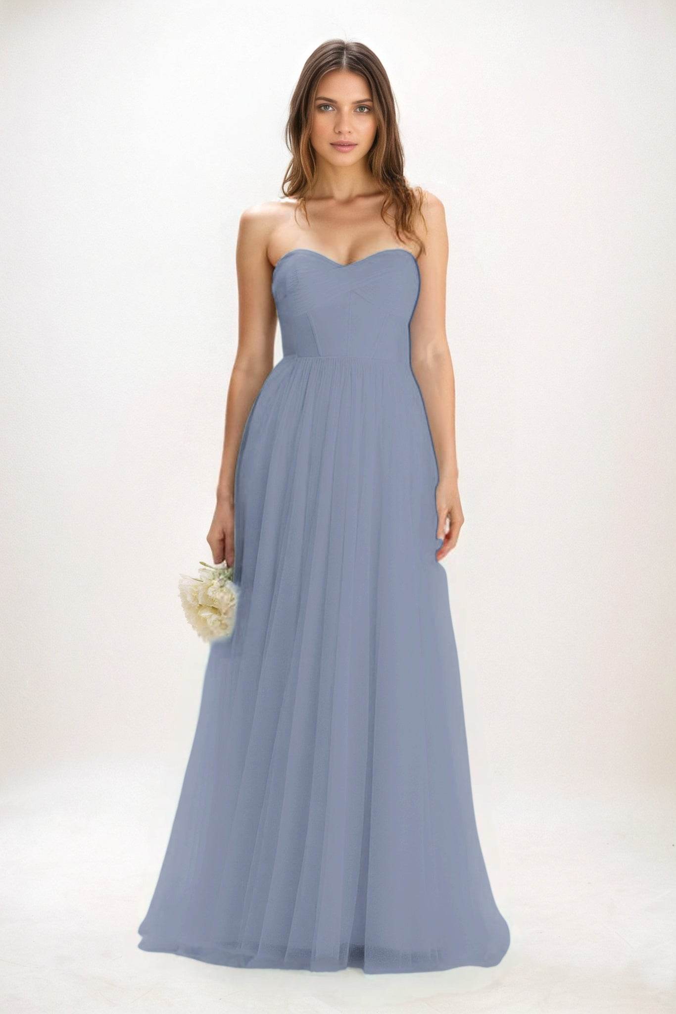 A-Line Maxi Tulle Bridesmaid Dress CB0822