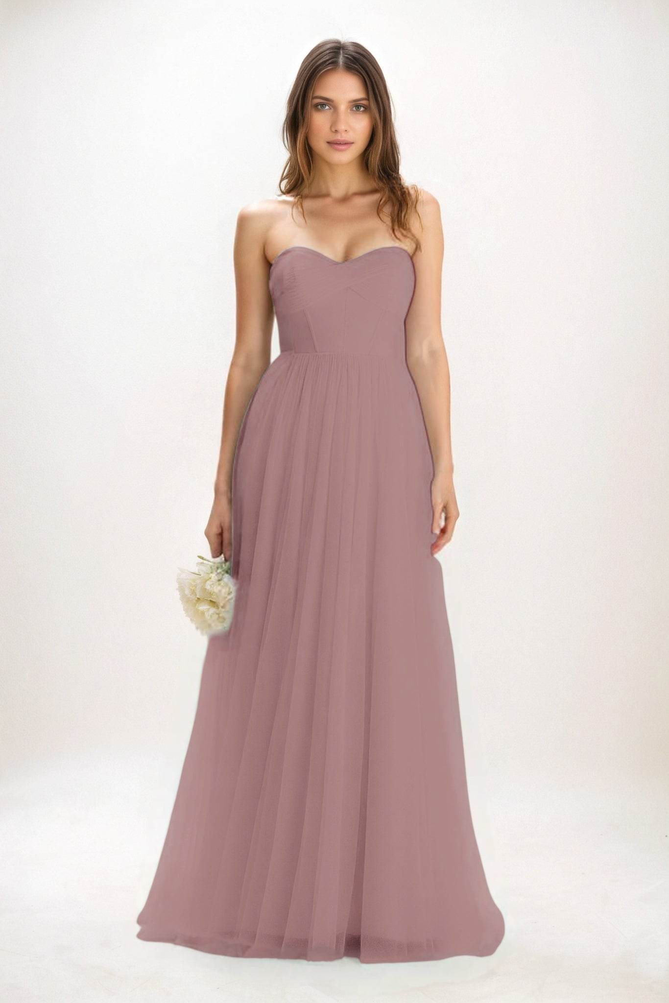 A-Line Maxi Tulle Bridesmaid Dress CB0822