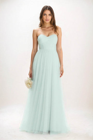 A-Line Maxi Tulle Bridesmaid Dress CB0822