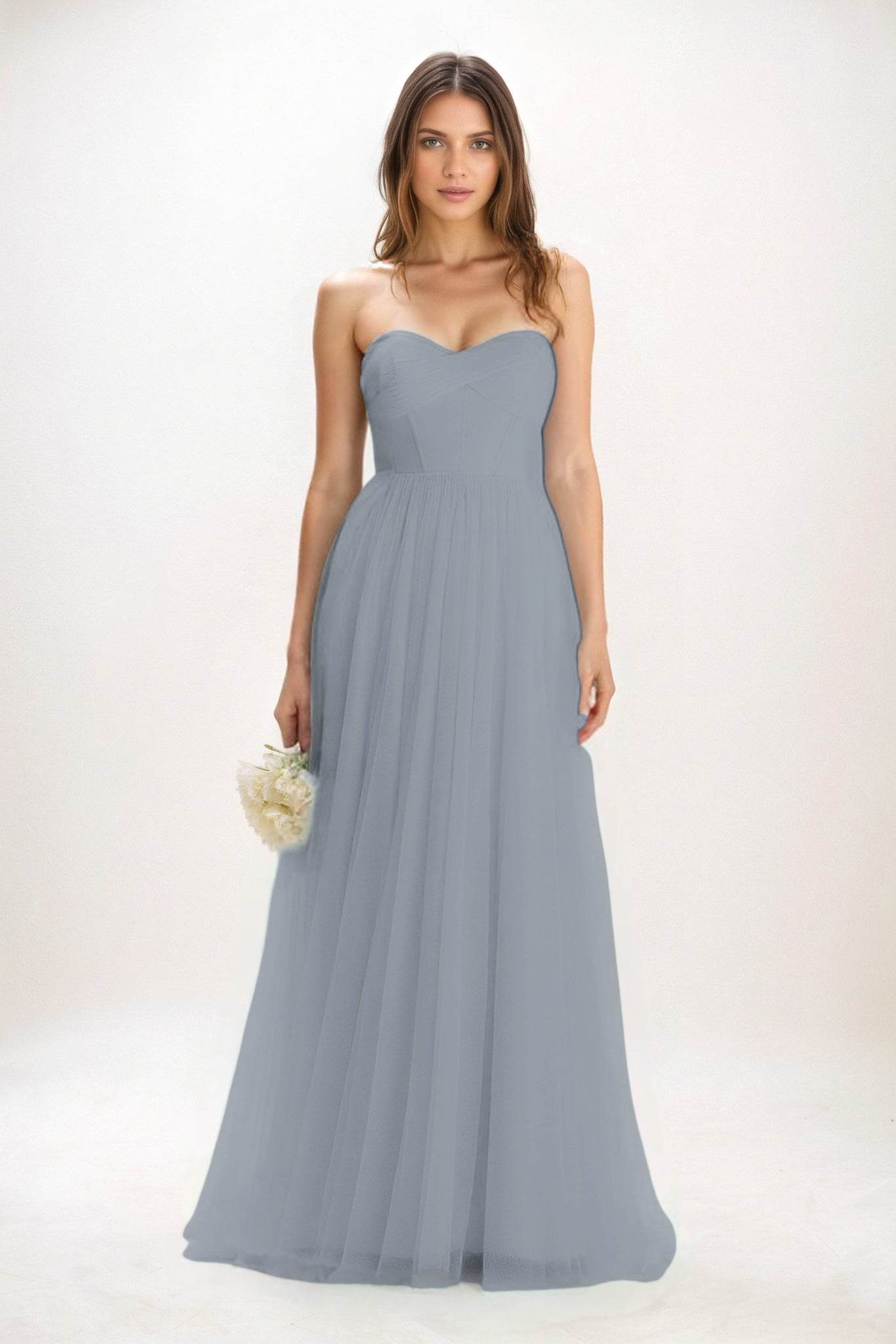 A-Line Maxi Tulle Bridesmaid Dress CB0822