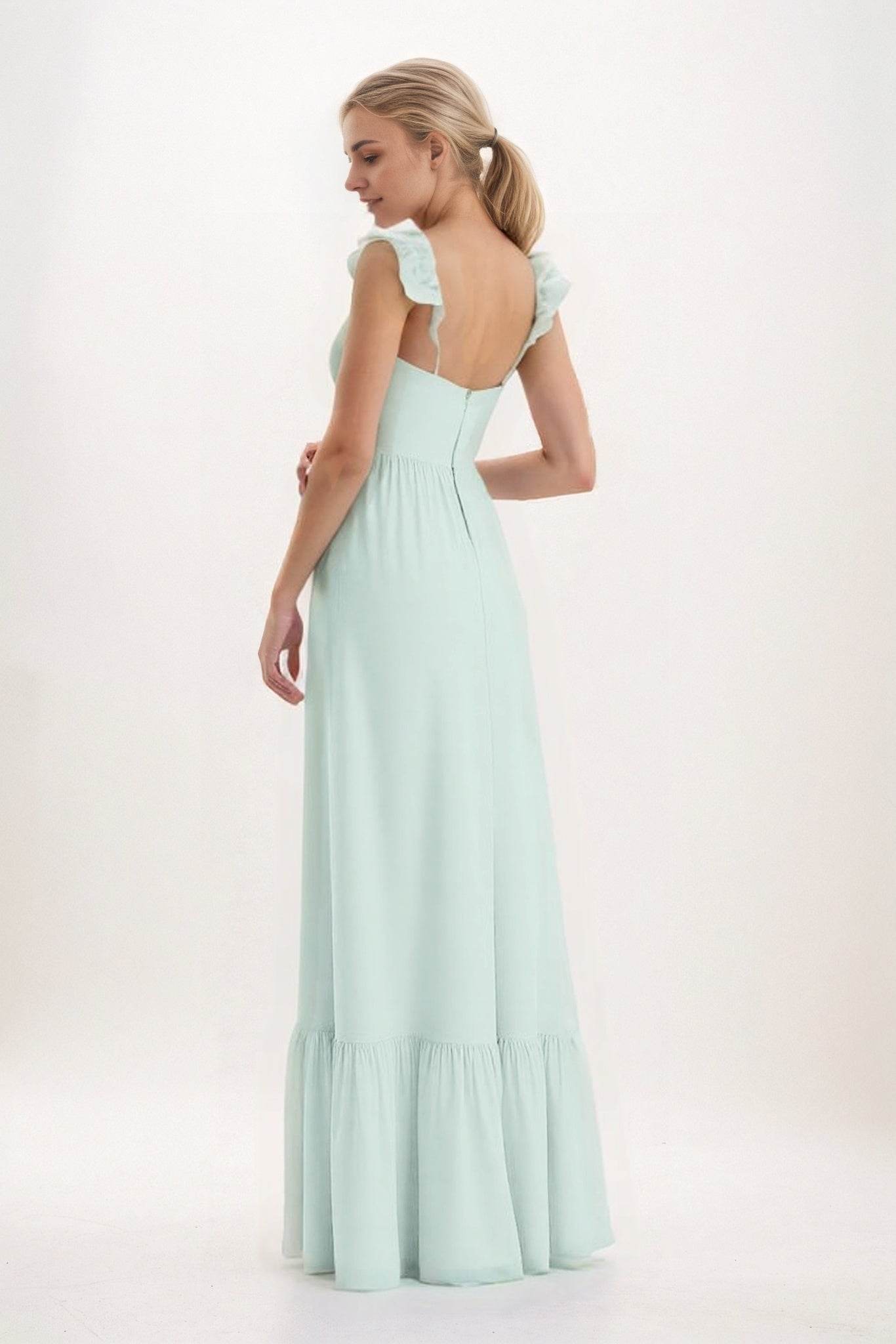 A-Line Maxi Chiffon Bridesmaid Dress CB0823