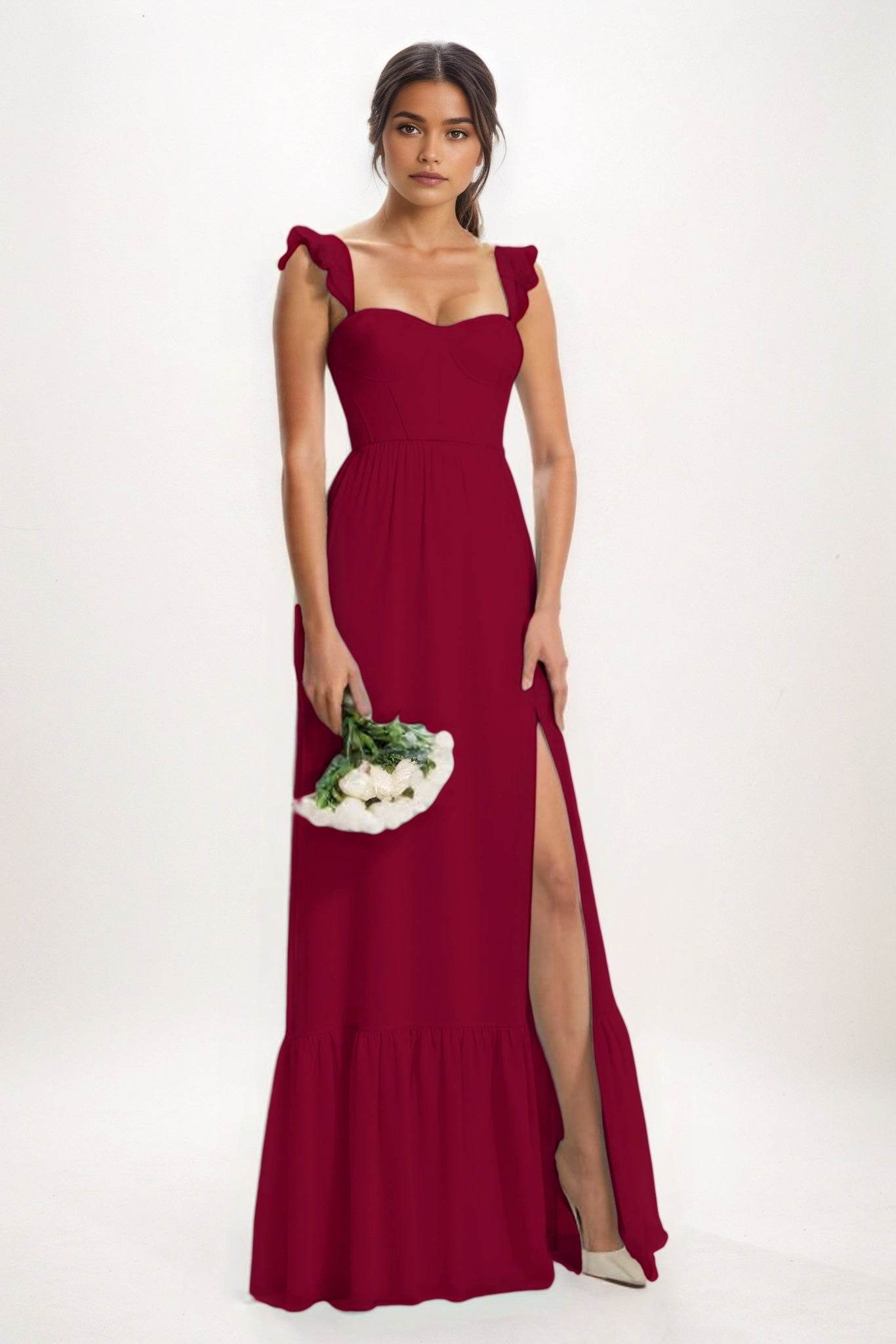 A-Line Maxi Chiffon Bridesmaid Dress CB0823