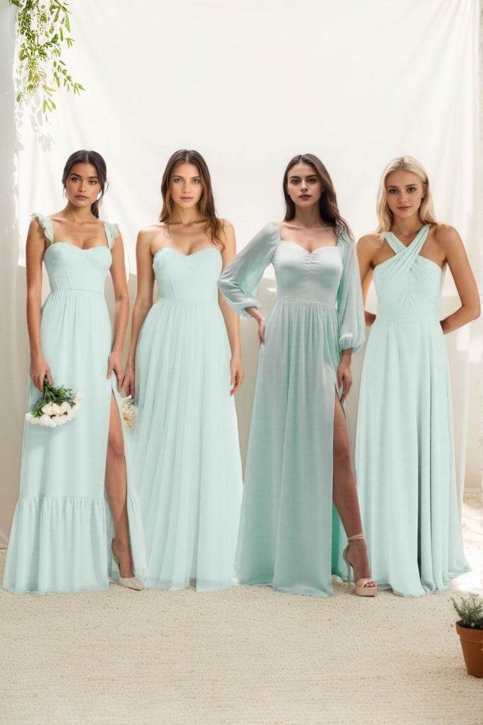 A-Line Maxi Chiffon Bridesmaid Dress CB0824