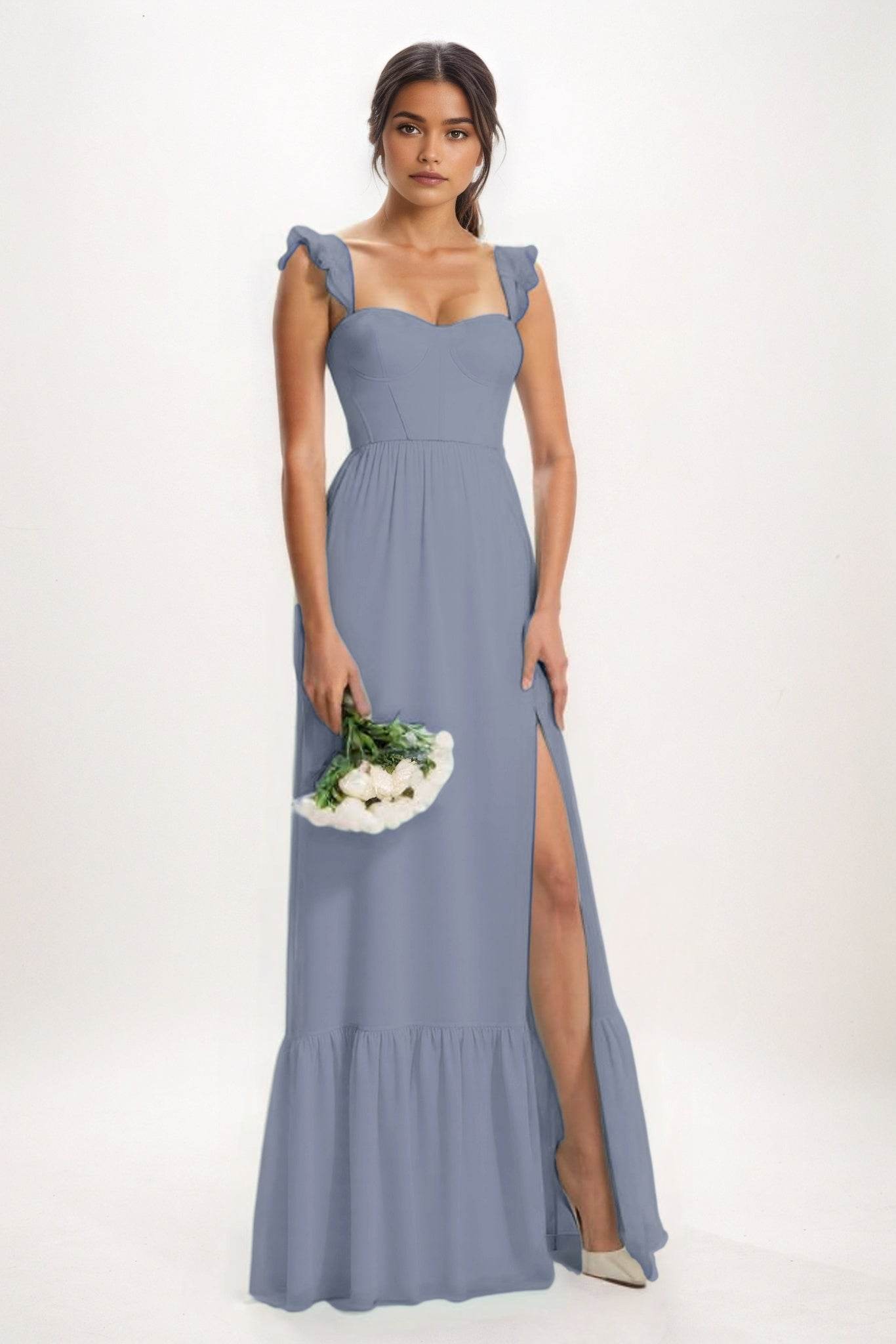 A-Line Maxi Chiffon Bridesmaid Dress CB0823