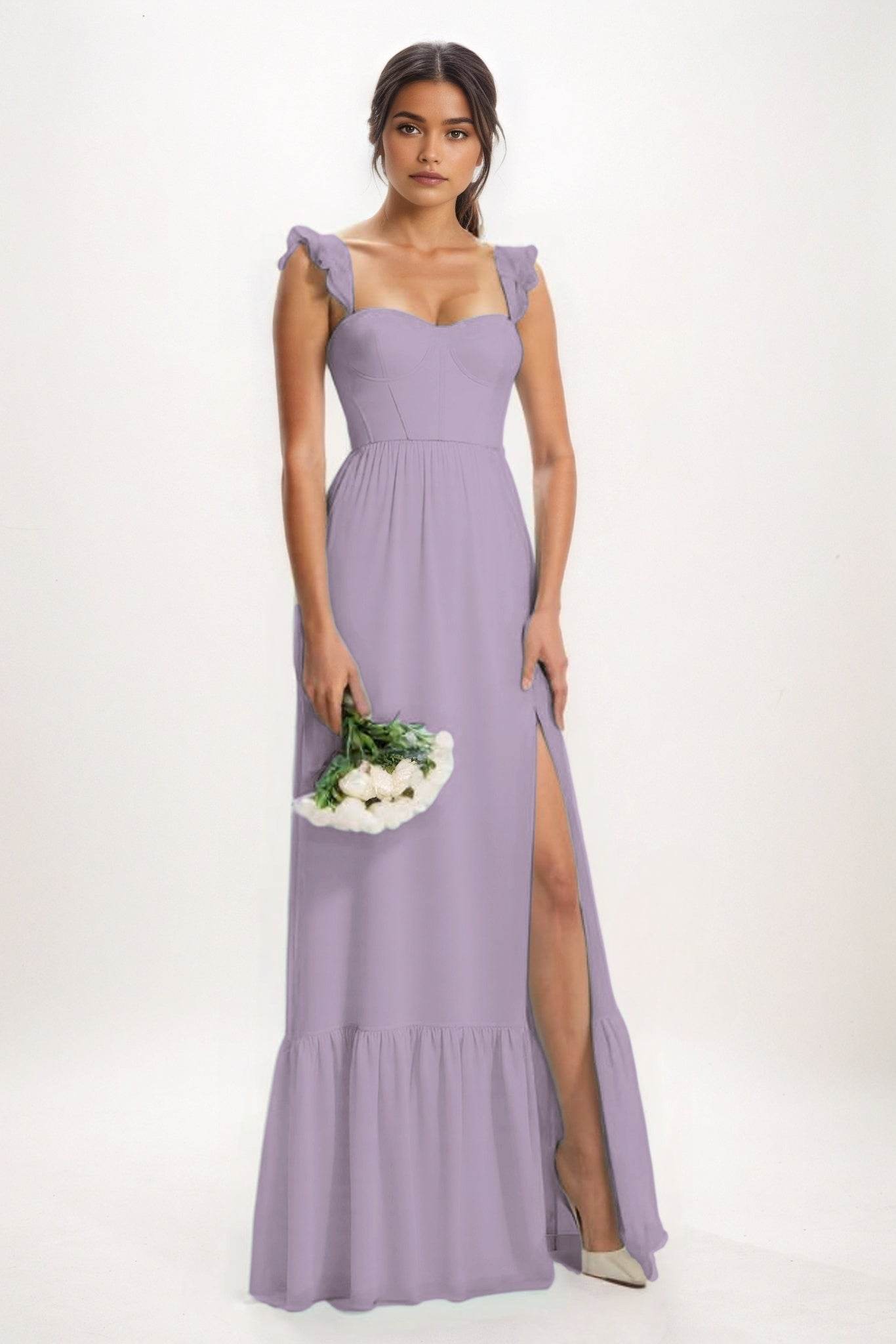 A-Line Maxi Chiffon Bridesmaid Dress CB0823