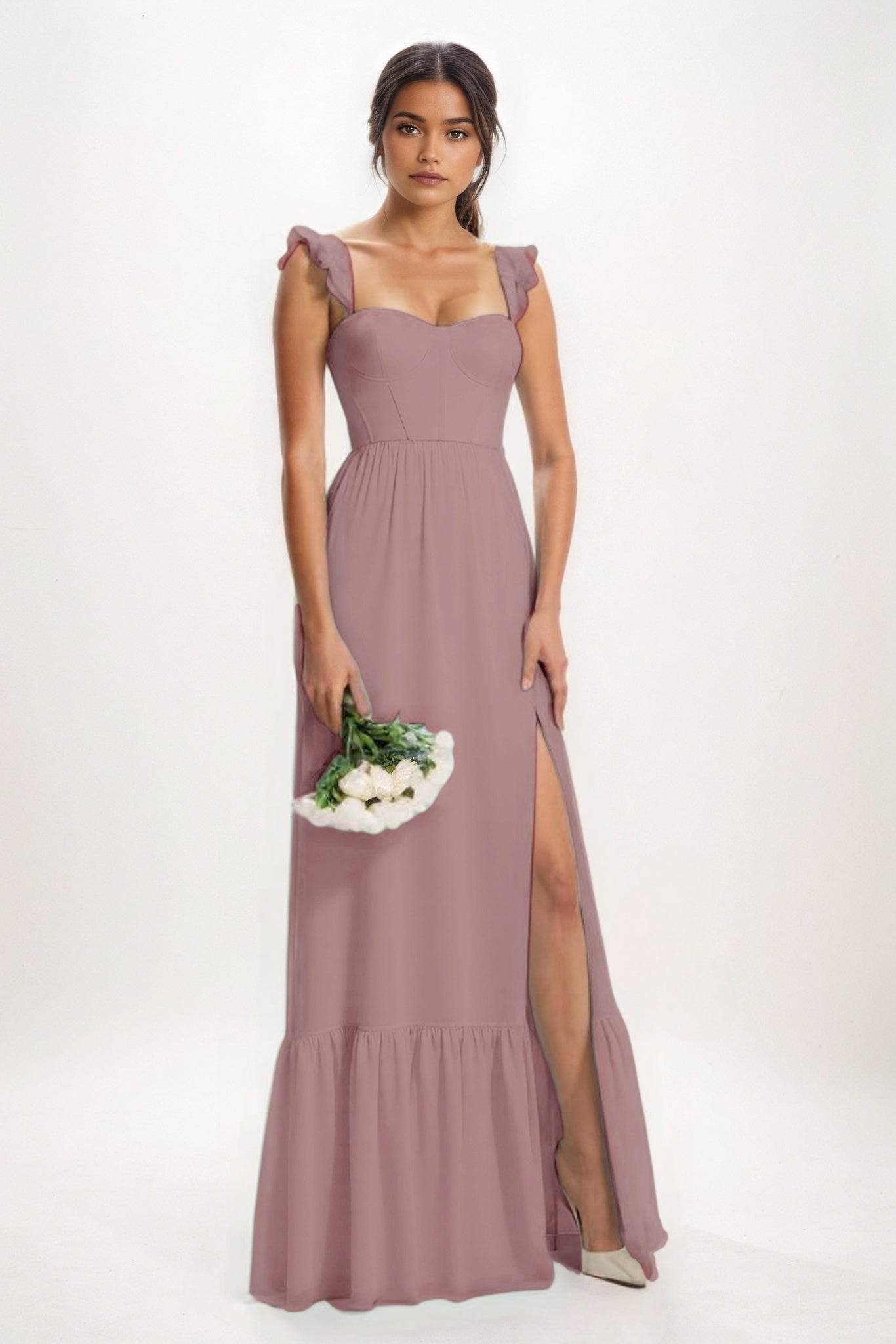 A-Line Maxi Chiffon Bridesmaid Dress CB0823