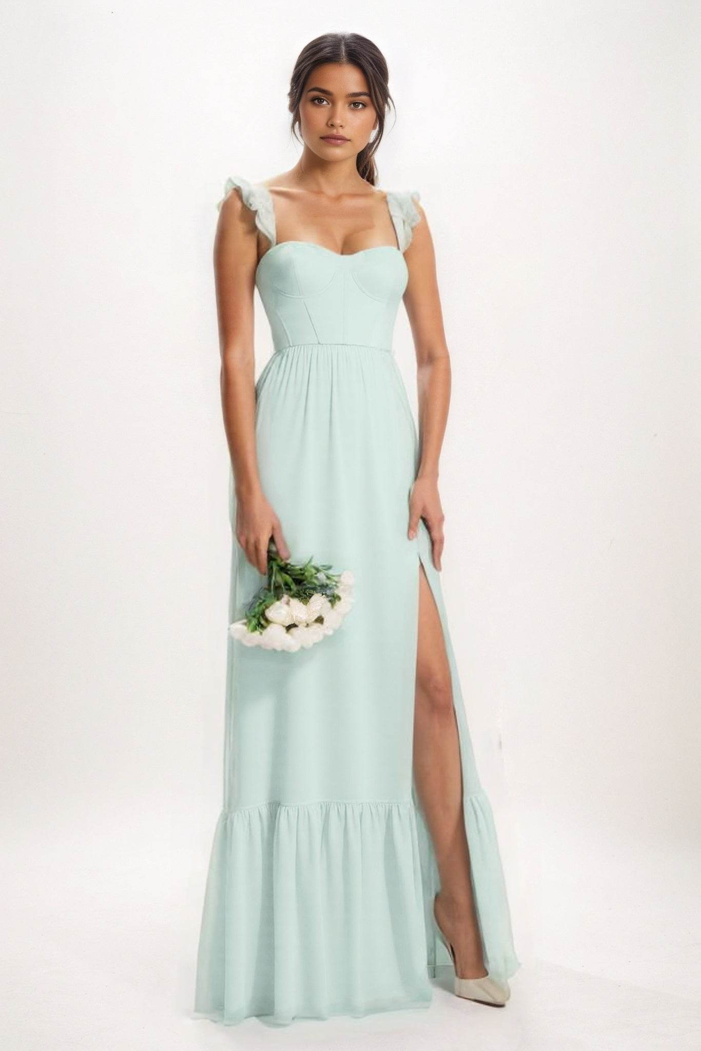A-Line Maxi Chiffon Bridesmaid Dress CB0823