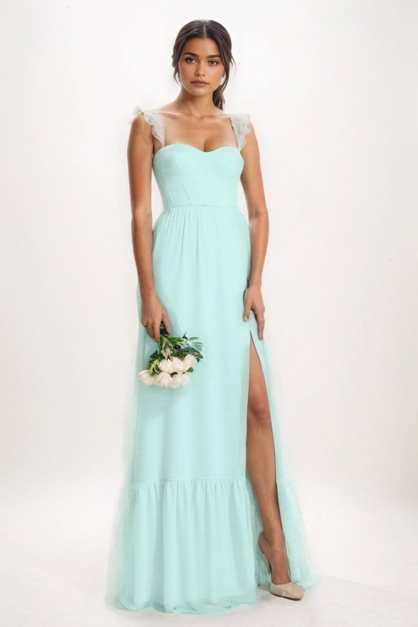 A-Line Maxi Chiffon Bridesmaid Dress CB0823