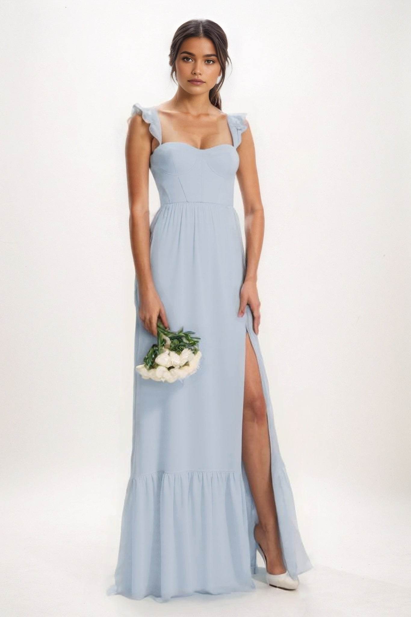 A-Line Maxi Chiffon Bridesmaid Dress CB0823