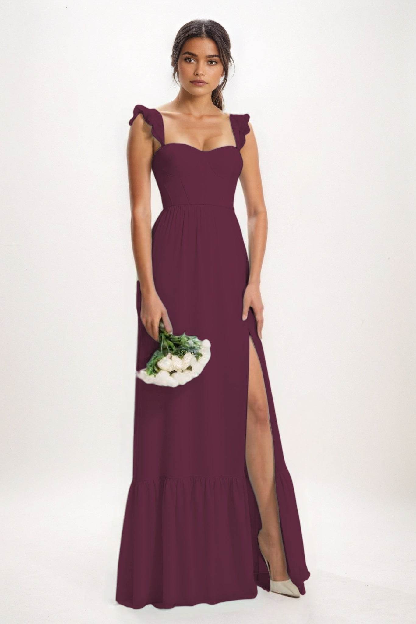 A-Line Maxi Chiffon Bridesmaid Dress CB0823