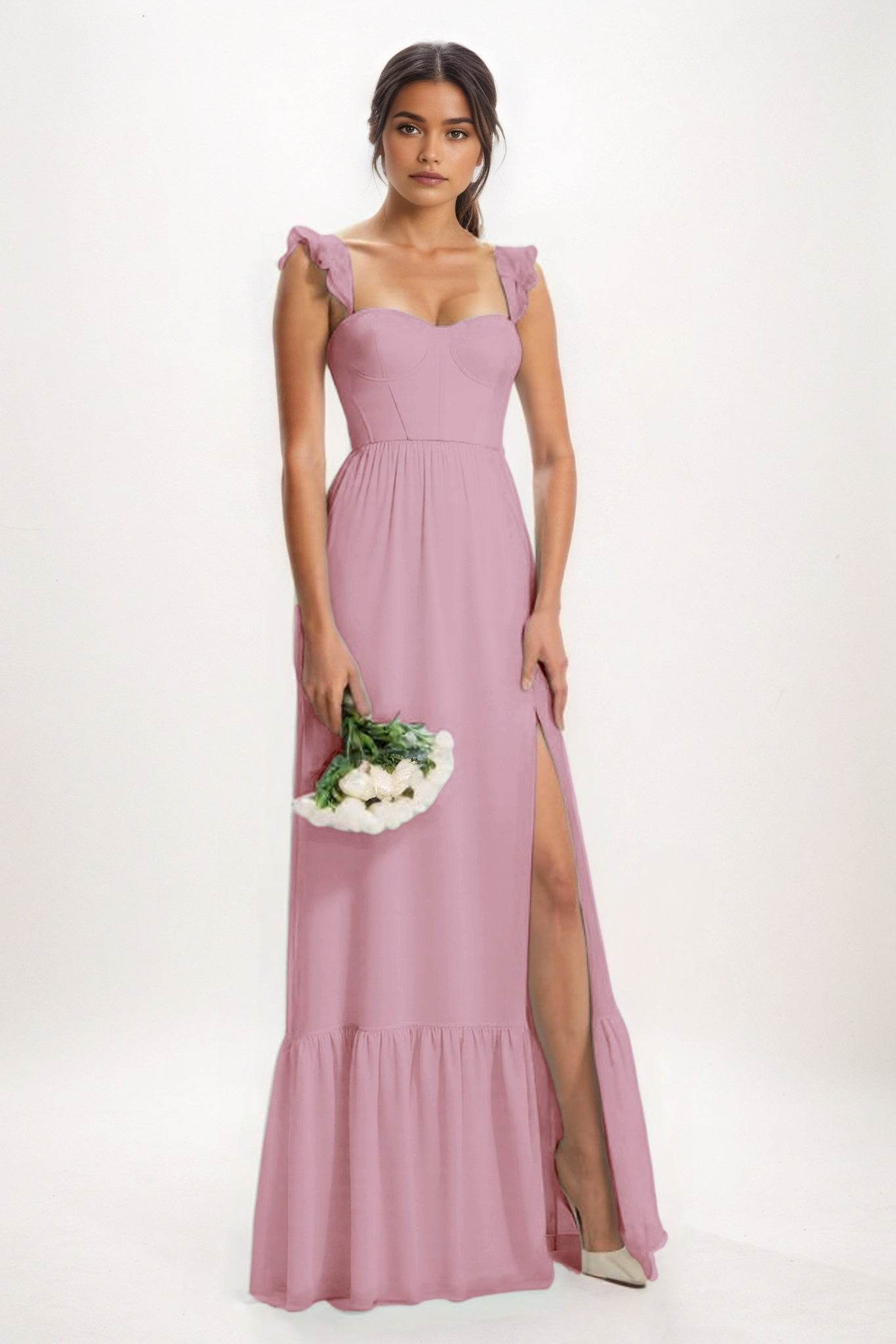 A-Line Maxi Chiffon Bridesmaid Dress CB0823