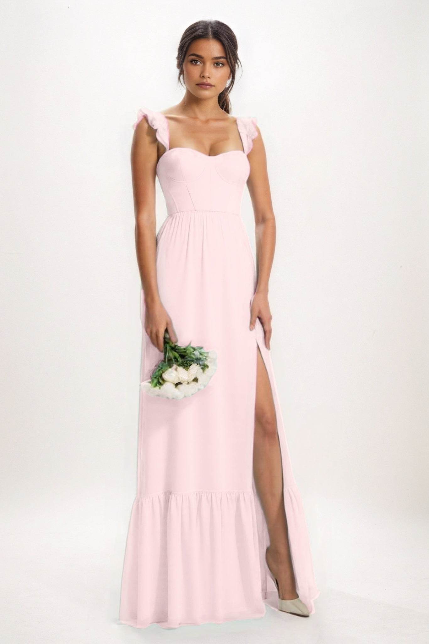 A-Line Maxi Chiffon Bridesmaid Dress CB0823